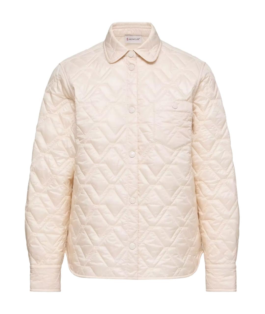 MONCLER Бежевая полиамидовая куртка, фото 1