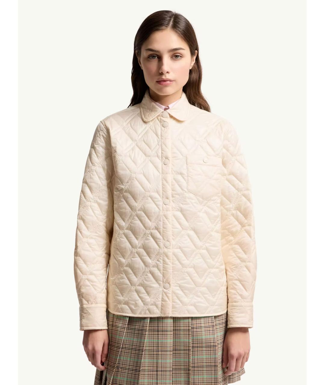 MONCLER Бежевая полиамидовая куртка, фото 2