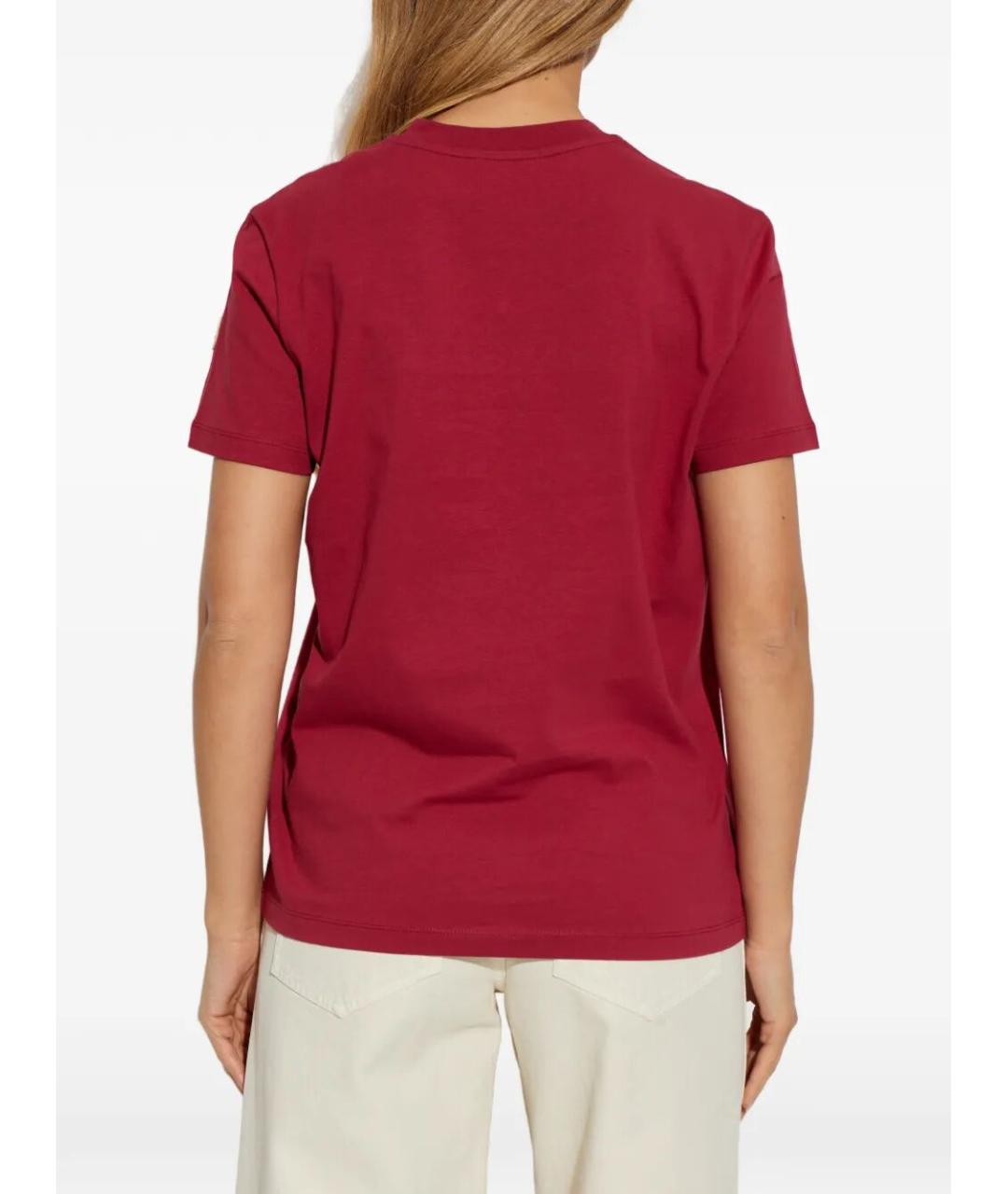 MONCLER Красная хлопковая футболка, фото 3