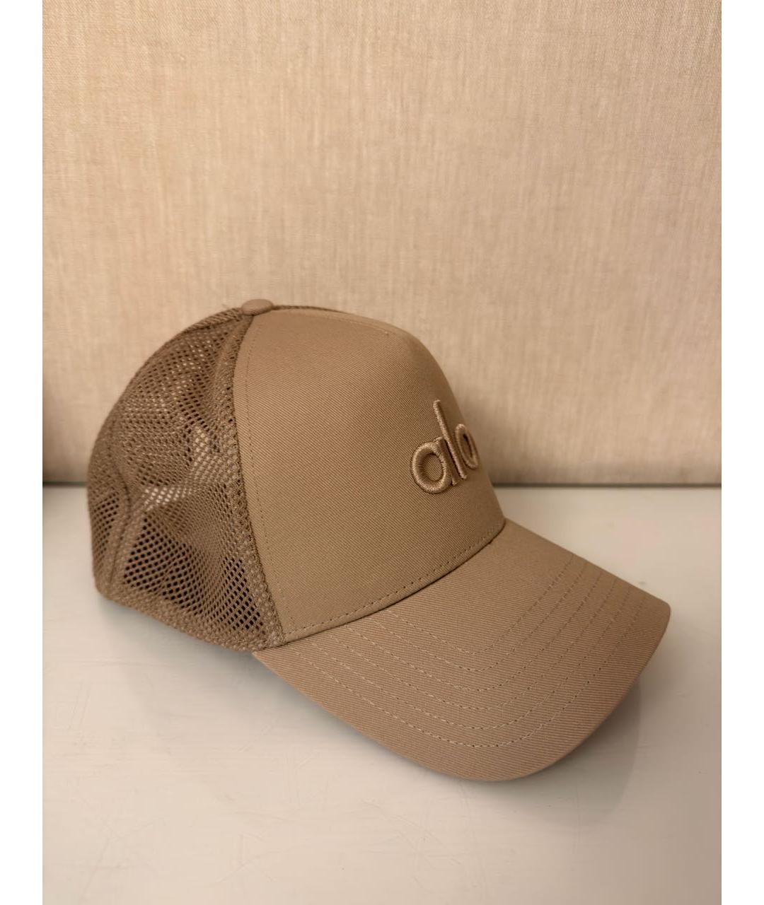 ALO YOGA Бежевая хлопковая кепка, фото 5