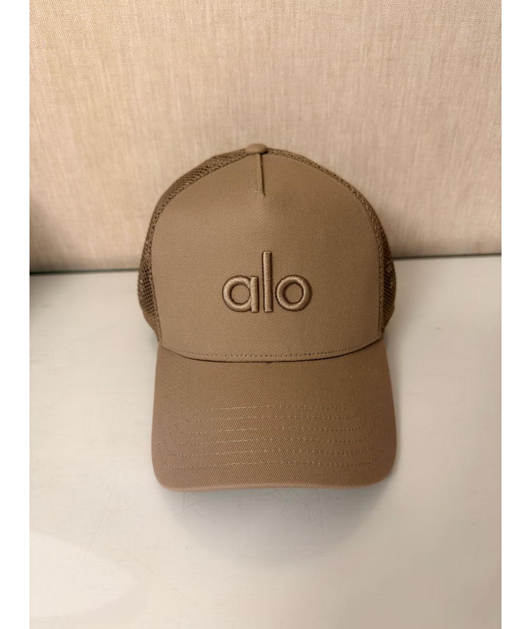 ALO YOGA Бежевая хлопковая кепка, фото 4