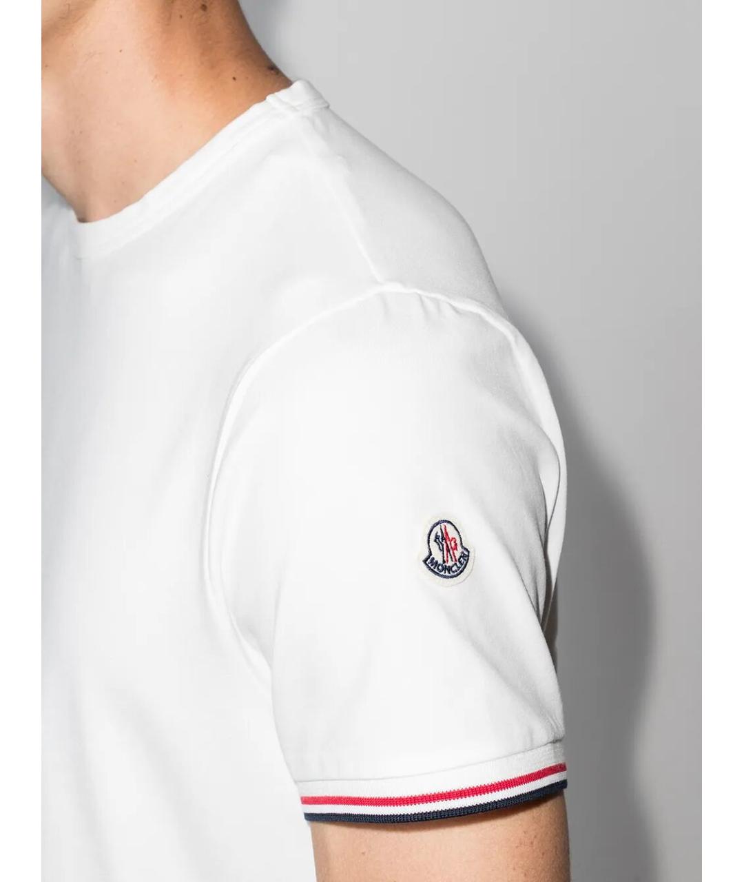 MONCLER Бежевая хлопковая футболка, фото 4