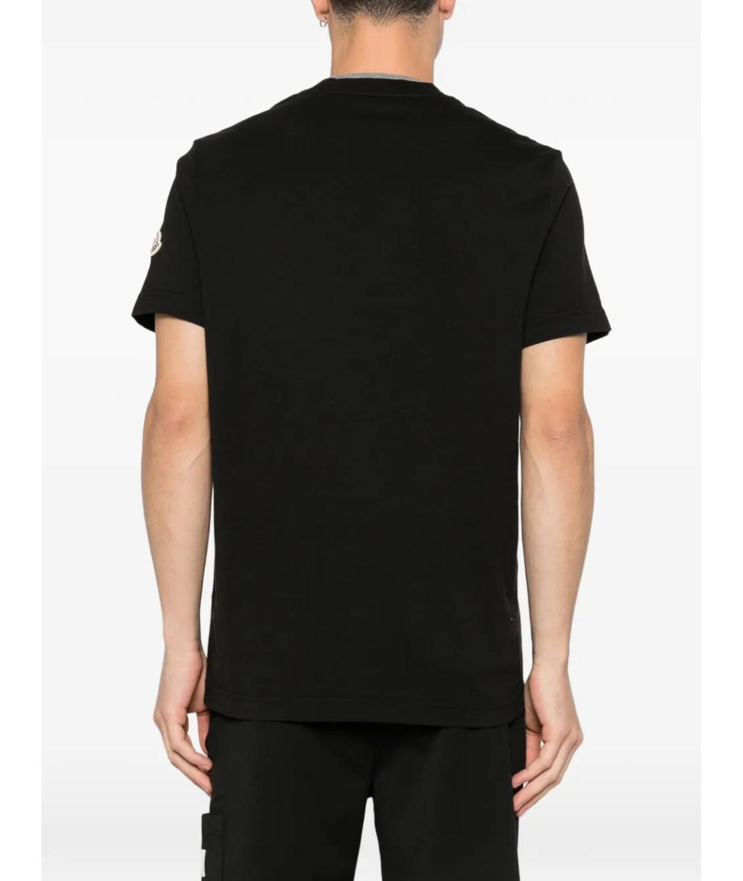 MONCLER Черная хлопковая футболка, фото 3