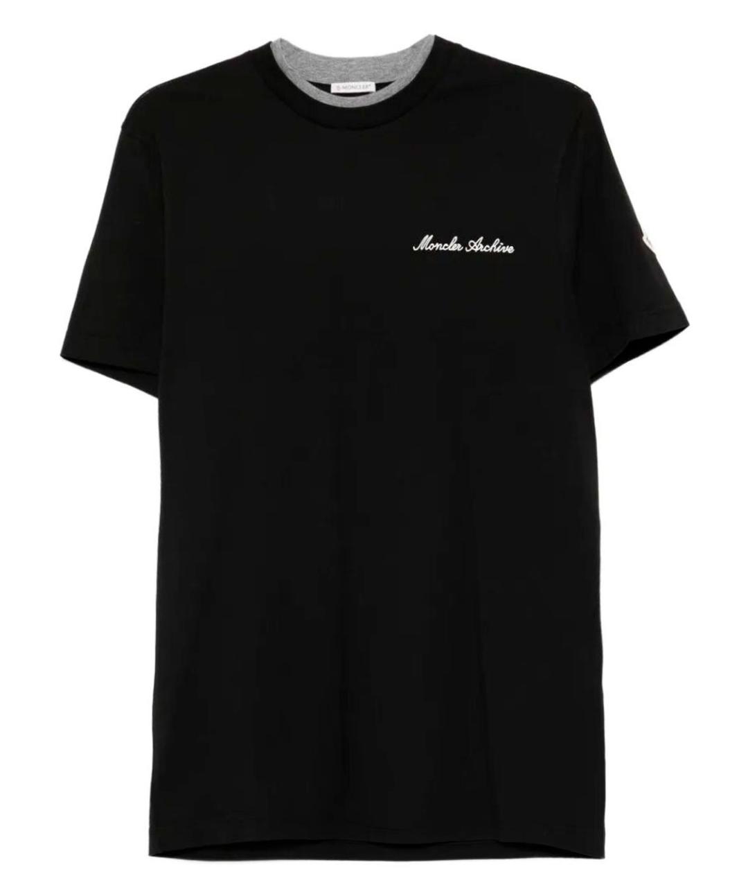 MONCLER Черная хлопковая футболка, фото 1