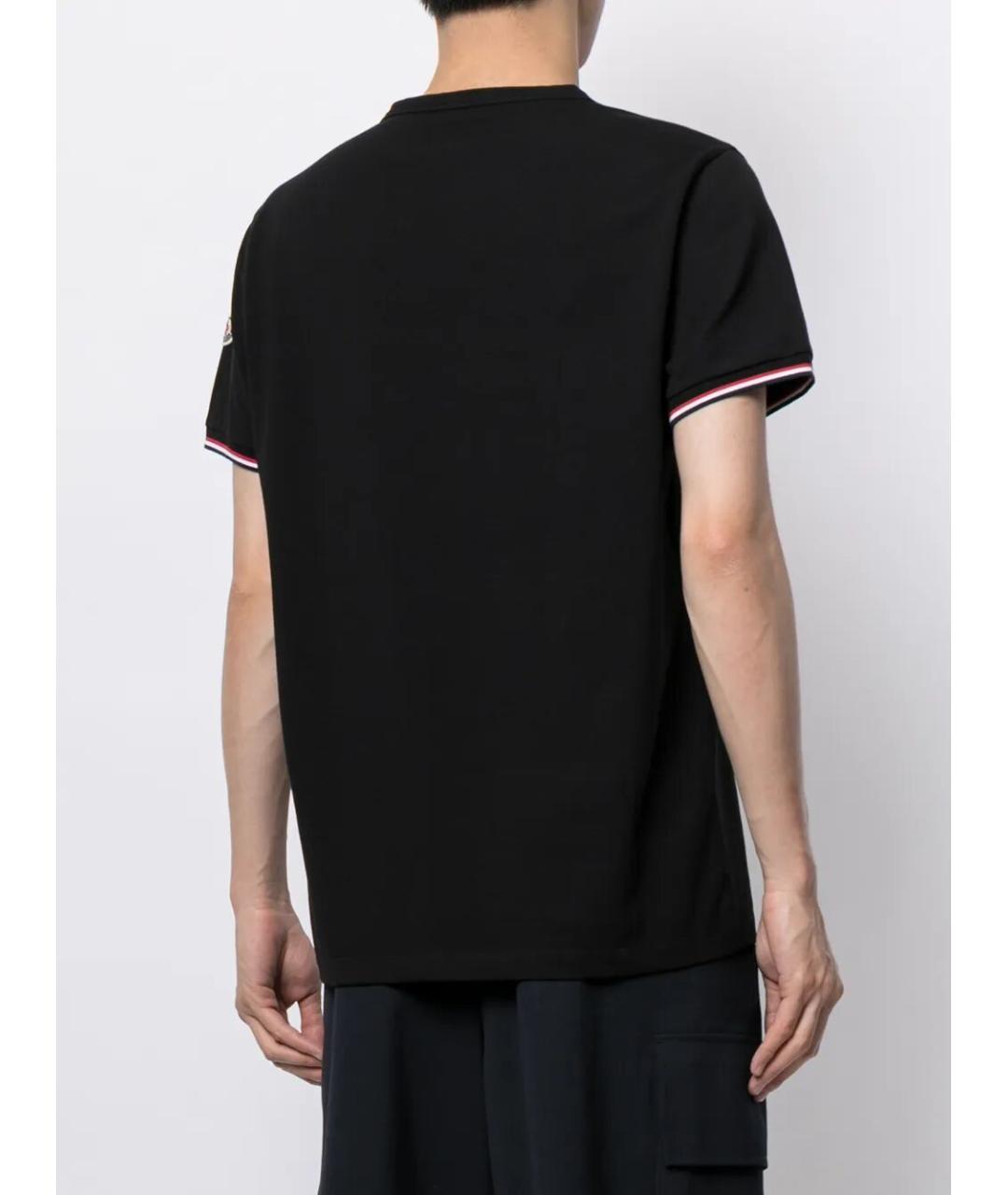 MONCLER Черная хлопковая футболка, фото 4