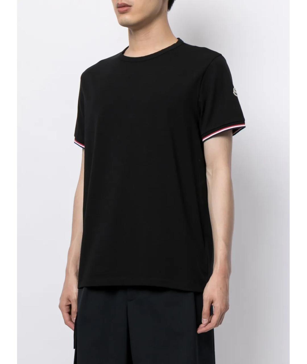 MONCLER Черная хлопковая футболка, фото 3