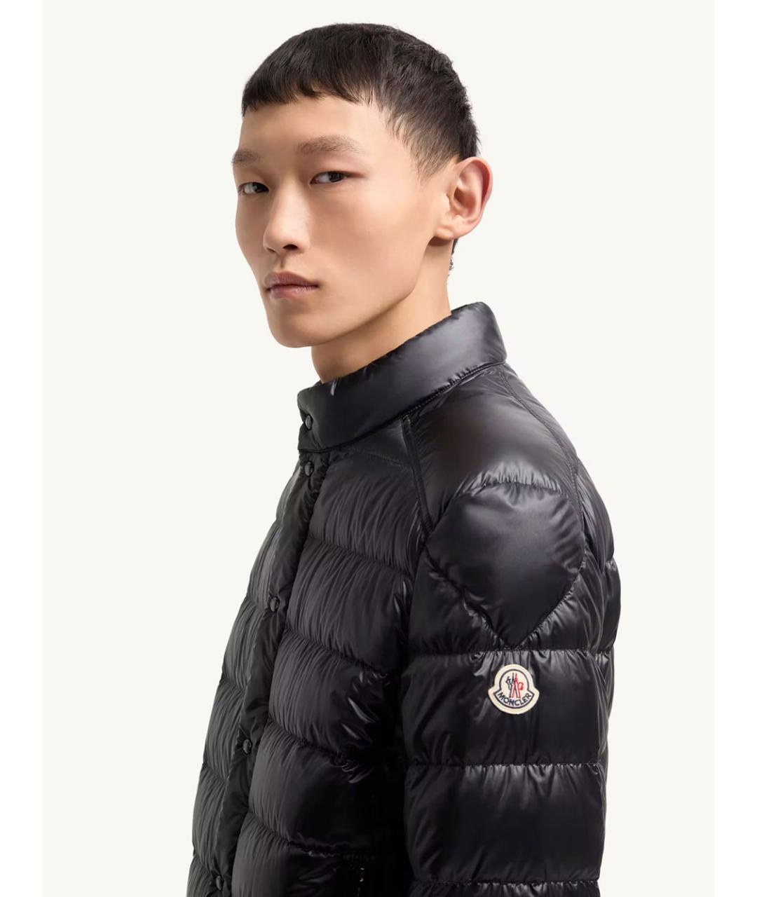 MONCLER Темно-синий полиамидовый пуховик, фото 4