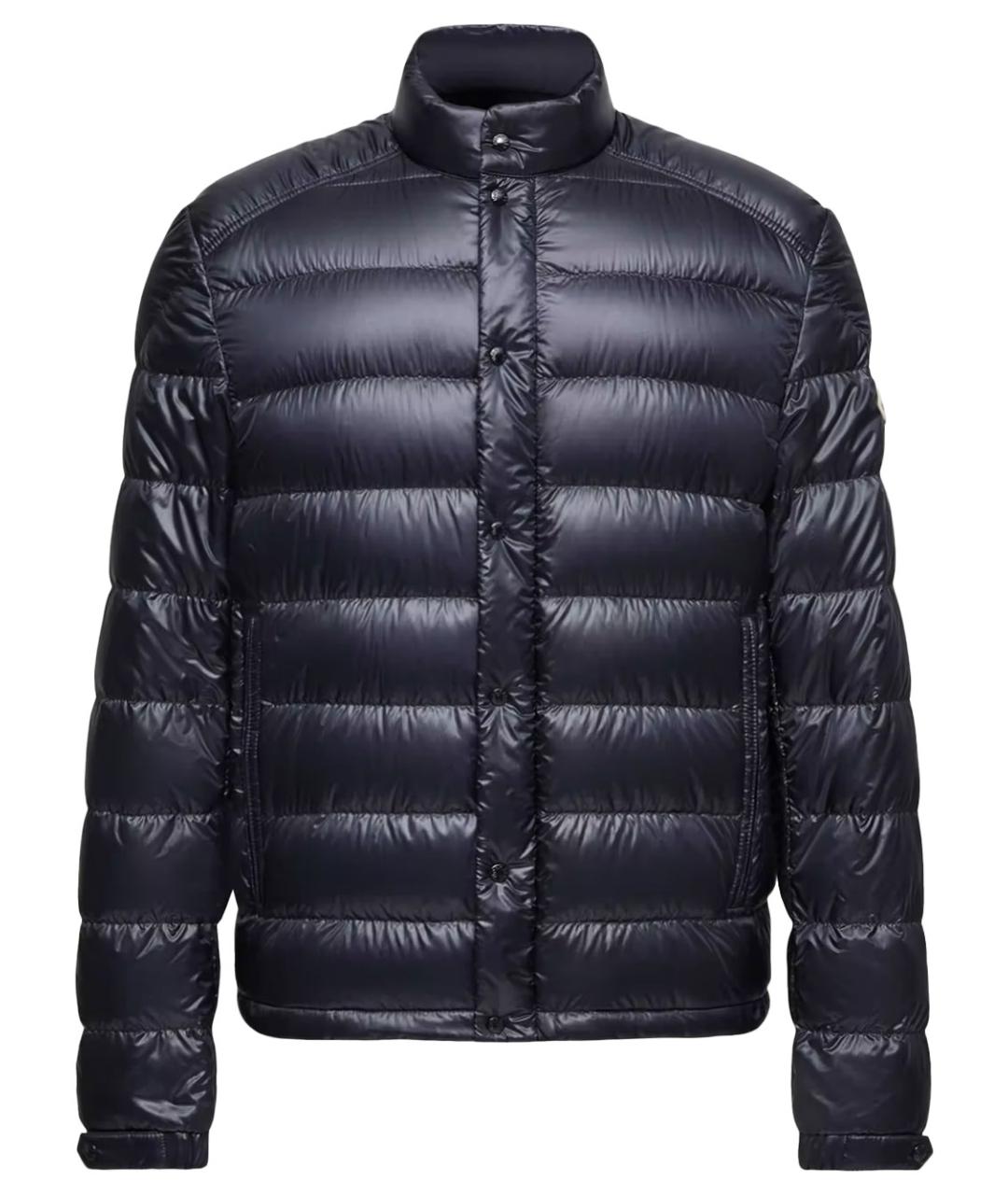 MONCLER Темно-синий полиамидовый пуховик, фото 1