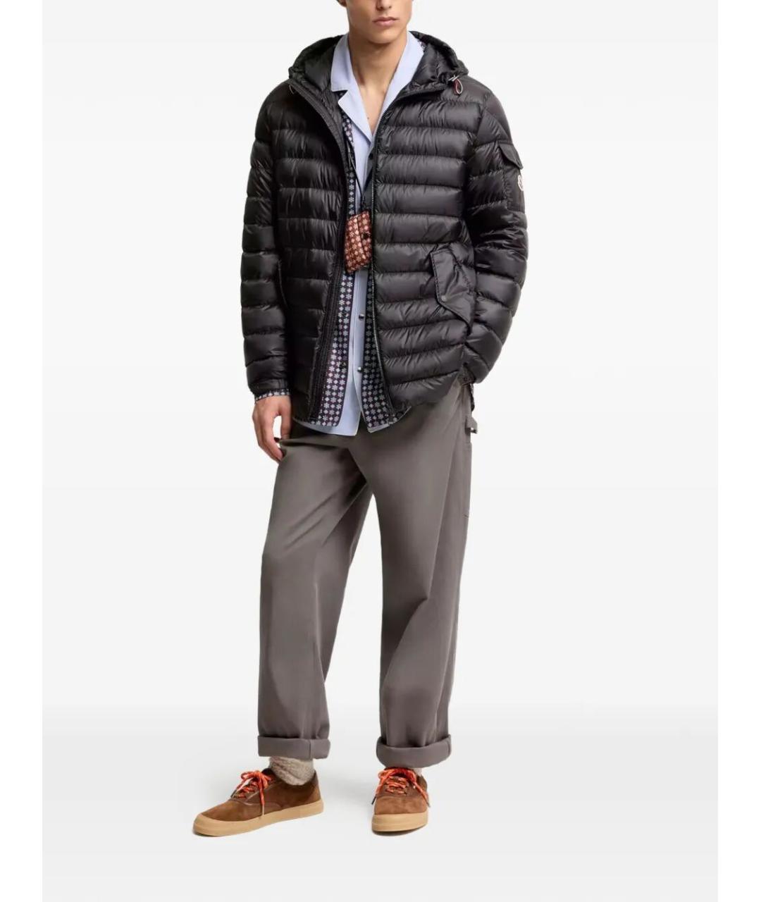 MONCLER Черный полиамидовый пуховик, фото 4