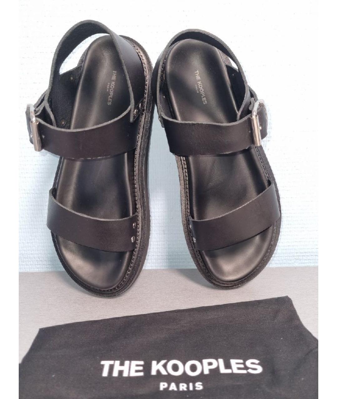 THE KOOPLES Черные кожаные сандалии, фото 3