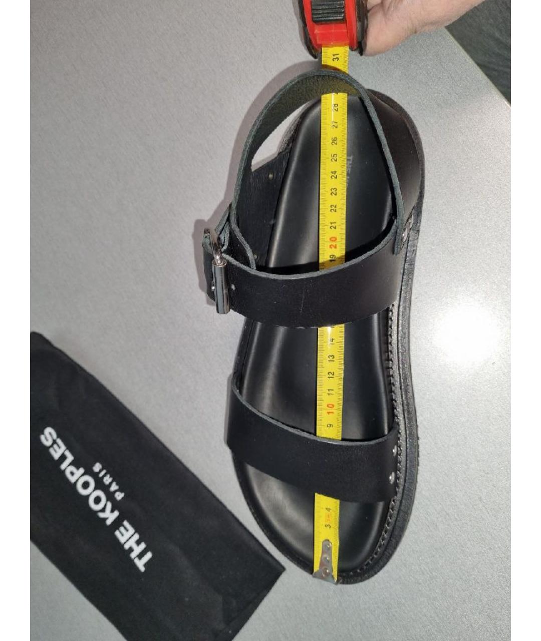 THE KOOPLES Черные кожаные сандалии, фото 6