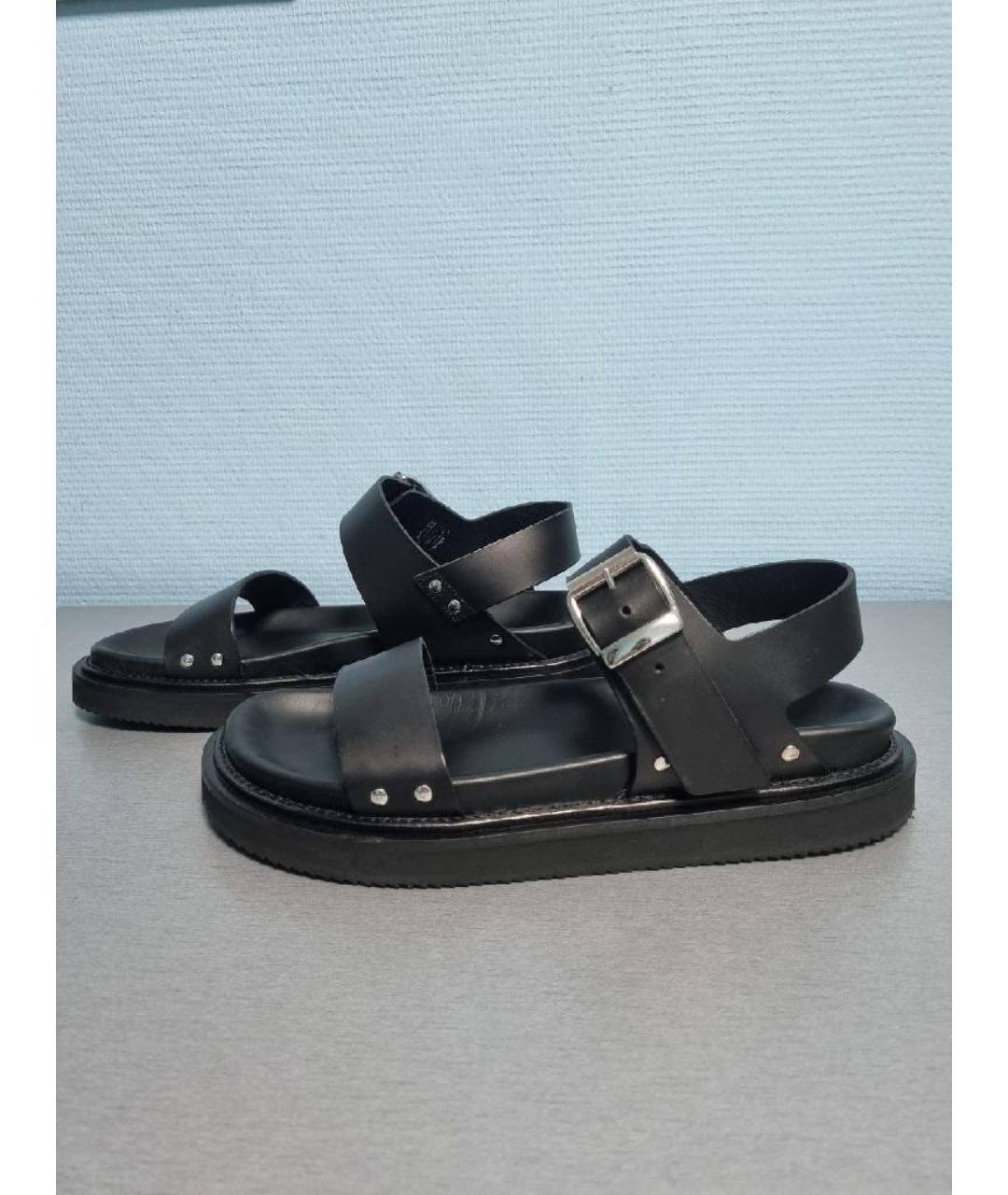 THE KOOPLES Черные кожаные сандалии, фото 8