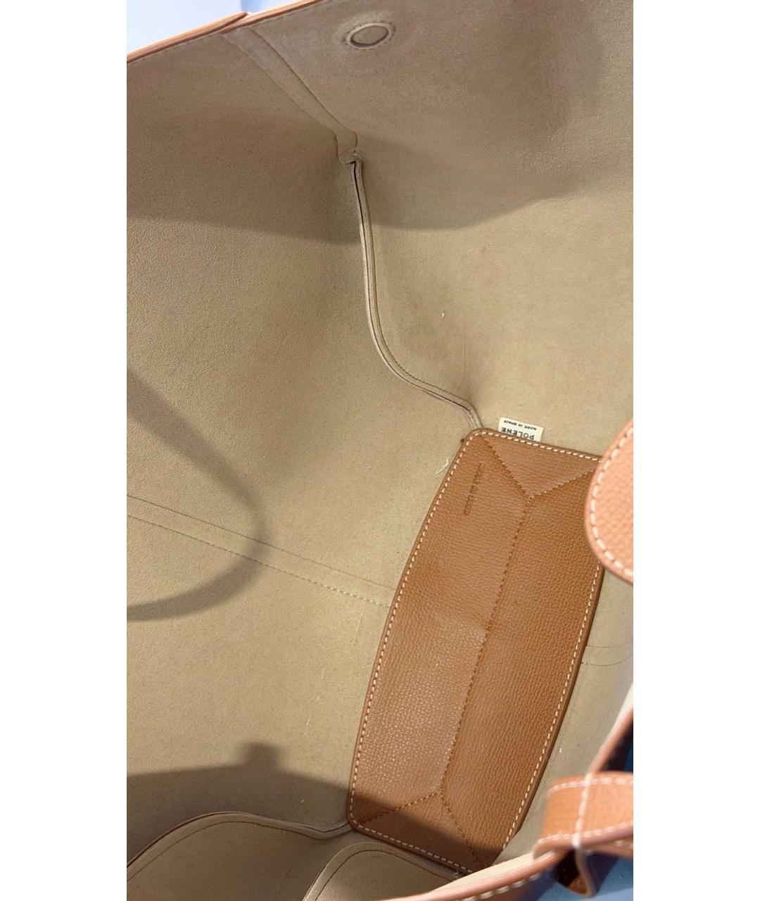 POLENE Коричневая кожаная сумка тоут, фото 4