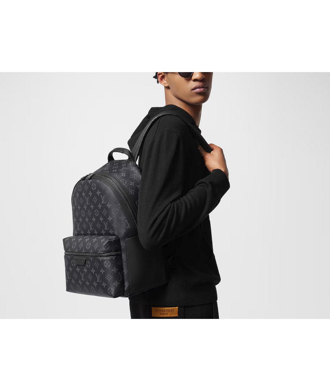 LOUIS VUITTON Черный кожаный рюкзак, фото 8