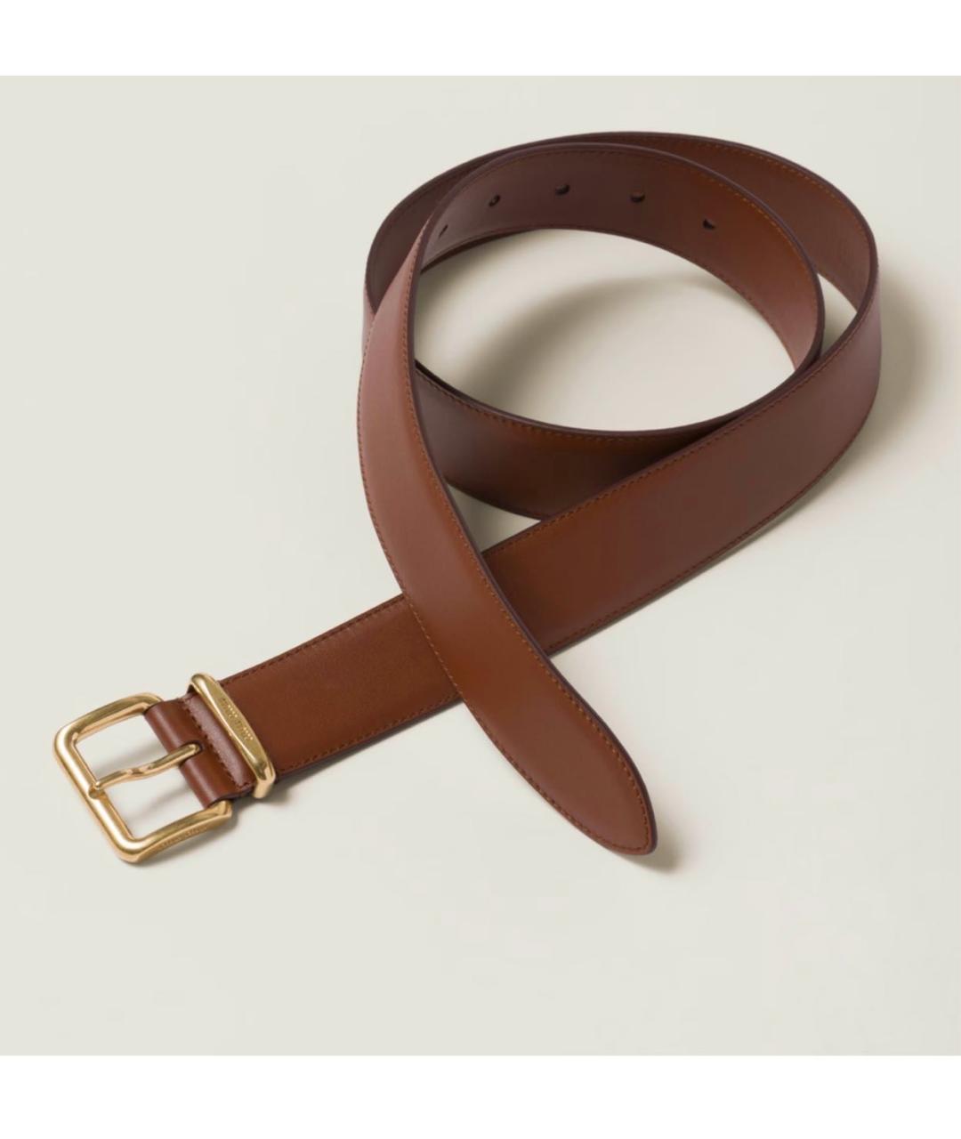 MIU MIU Коричневый кожаный ремень, фото 2