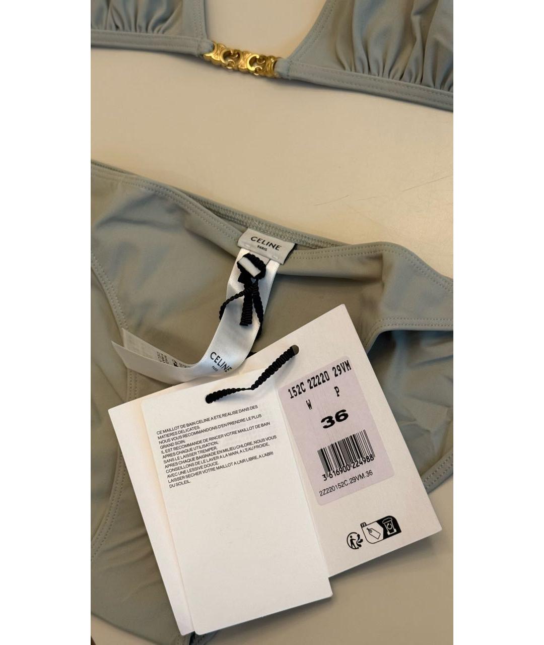 CELINE Бирюзовый полиамидовый купальник, фото 6