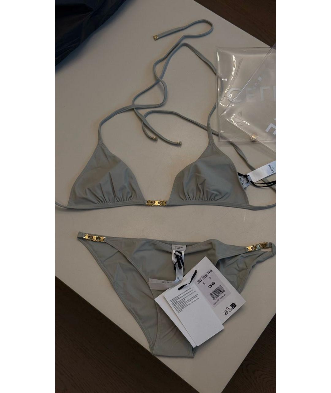 CELINE Бирюзовый полиамидовый купальник, фото 3