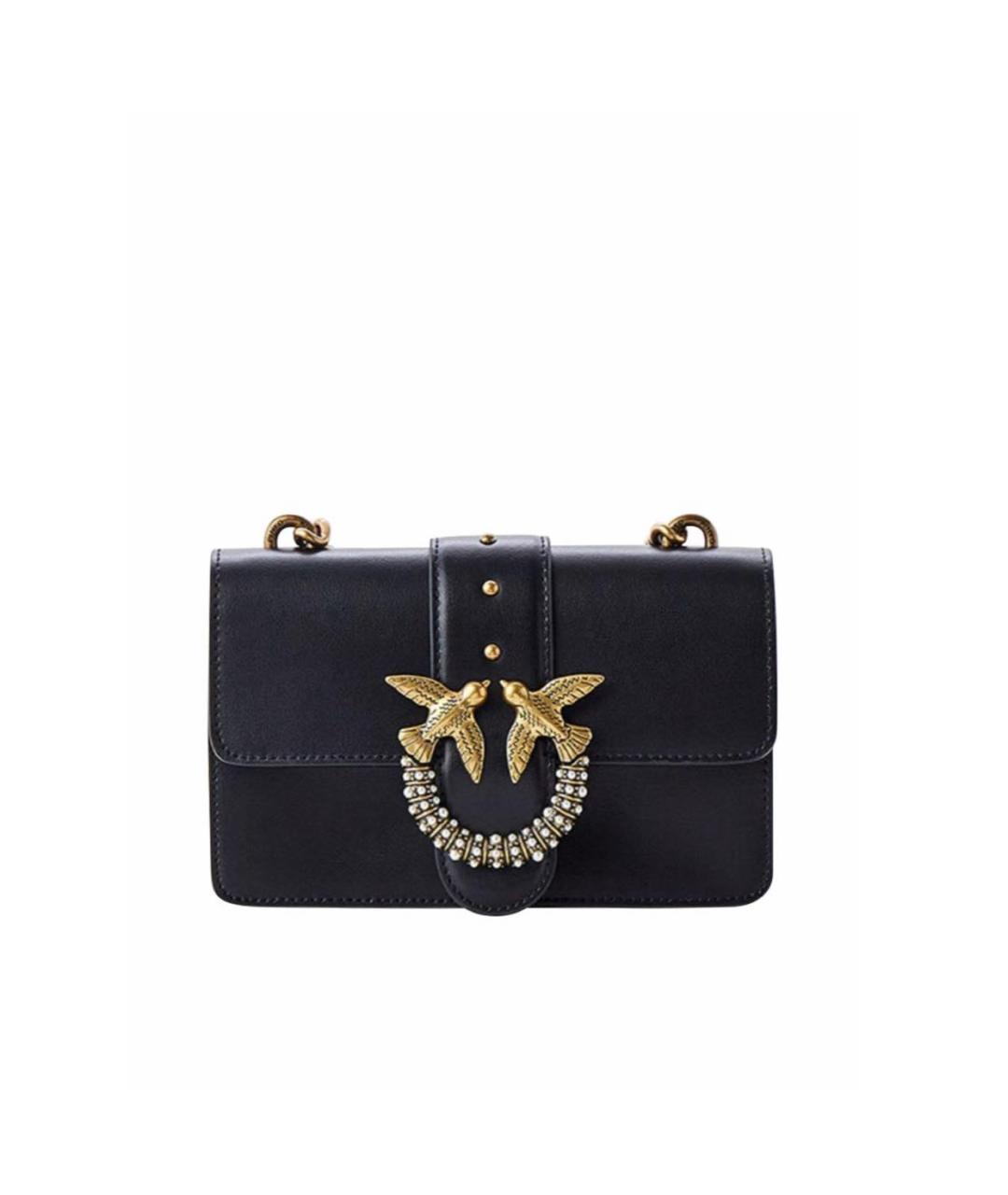 PINKO Черная кожаная сумка через плечо, фото 1