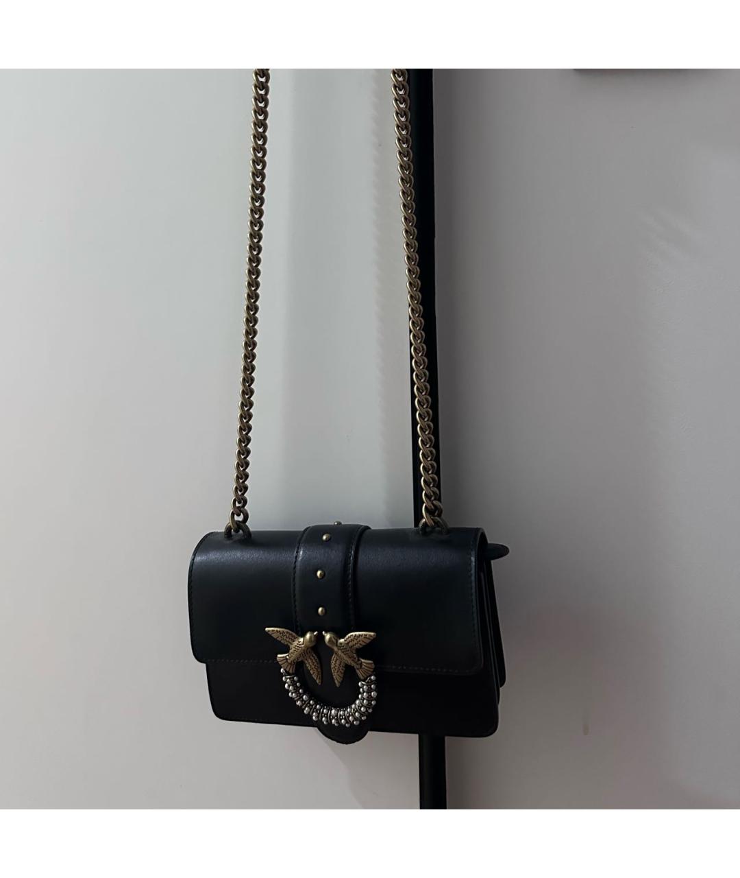 PINKO Черная кожаная сумка через плечо, фото 2