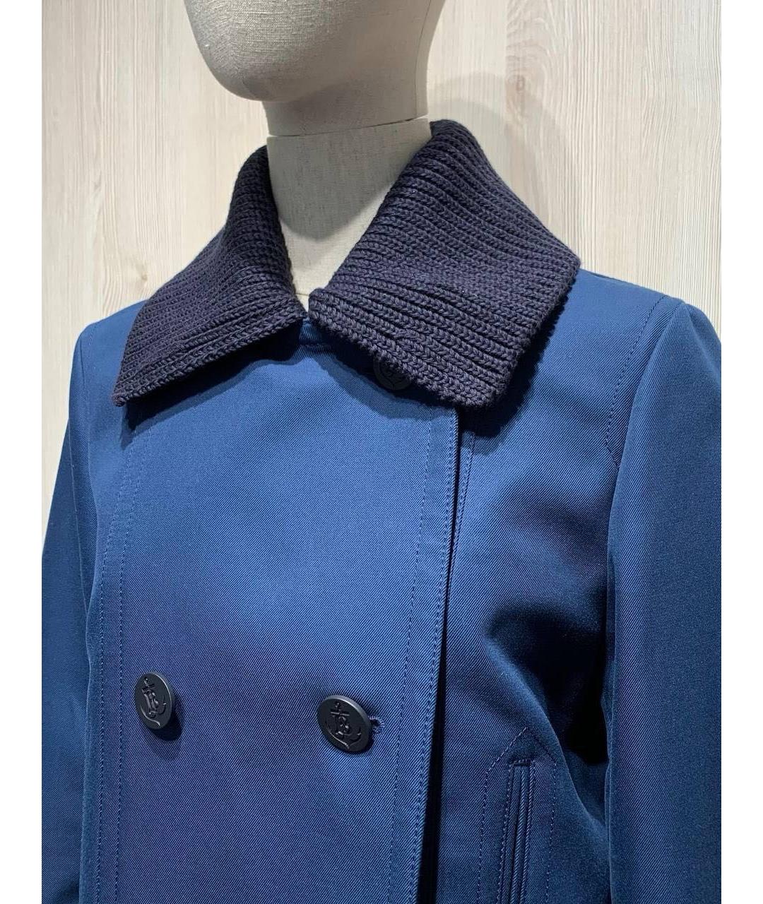 BURBERRY Темно-синяя хлопковая куртка, фото 2