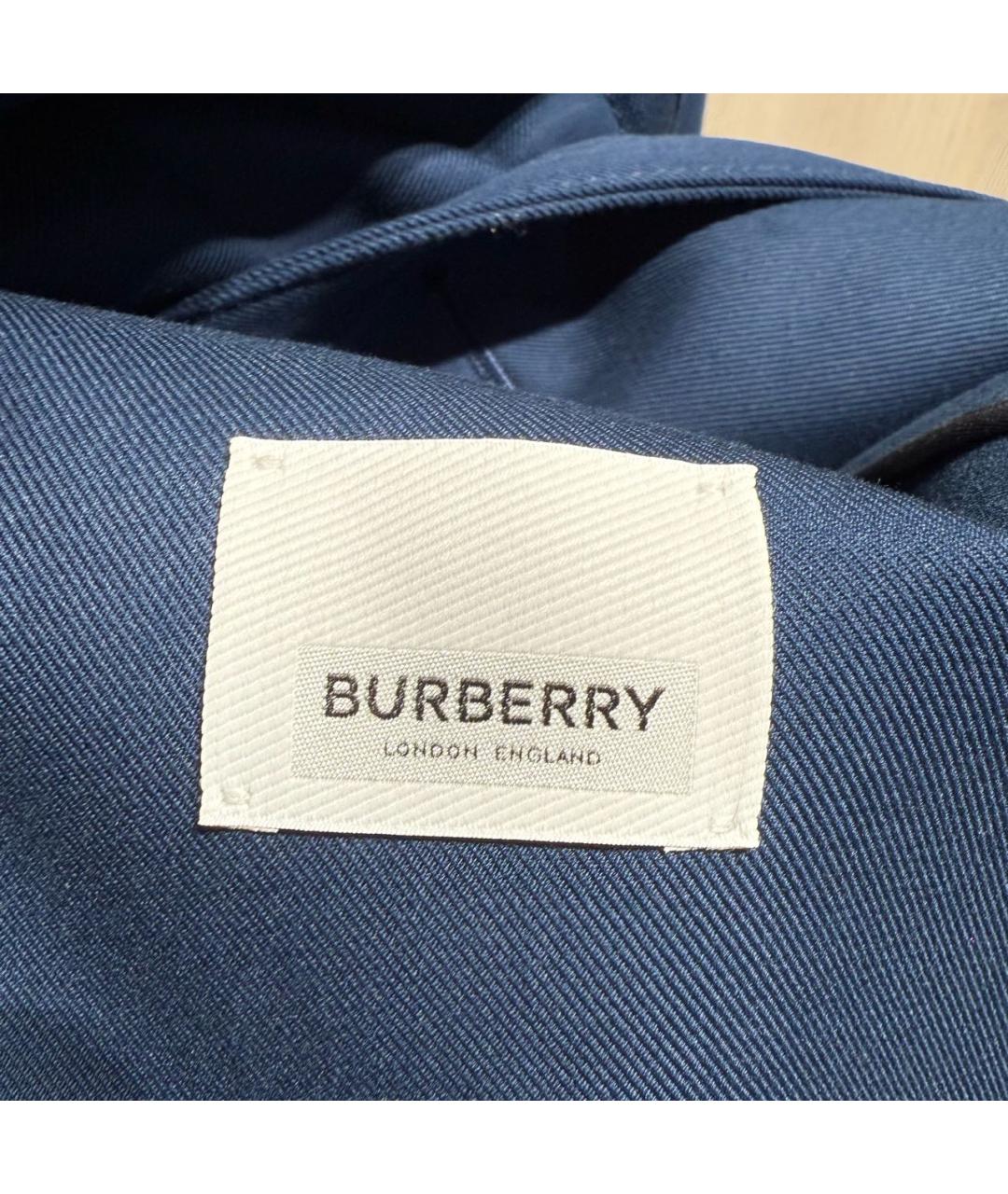 BURBERRY Темно-синяя хлопковая куртка, фото 6