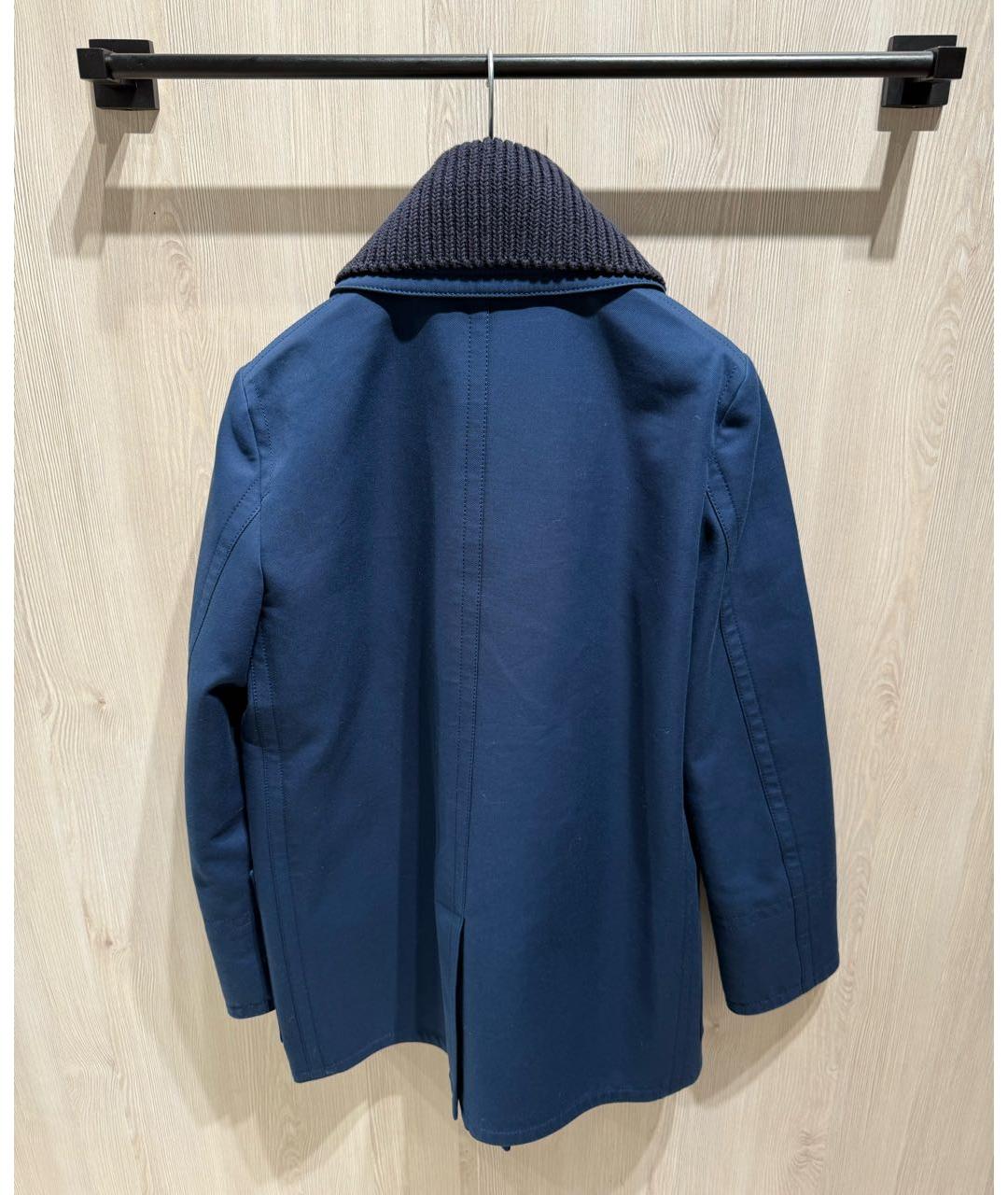 BURBERRY Темно-синяя хлопковая куртка, фото 4