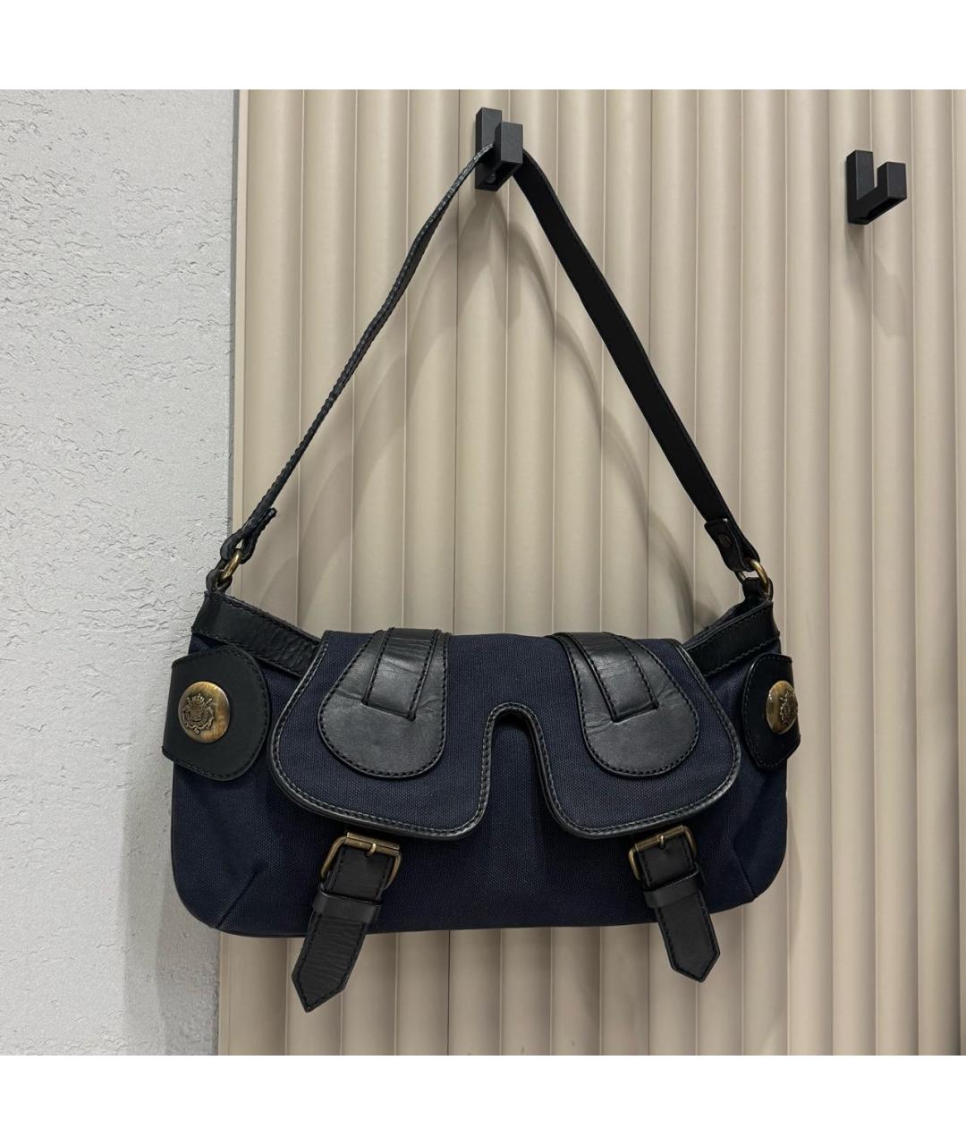 BURBERRY Темно-синяя тканевая сумка через плечо, фото 2