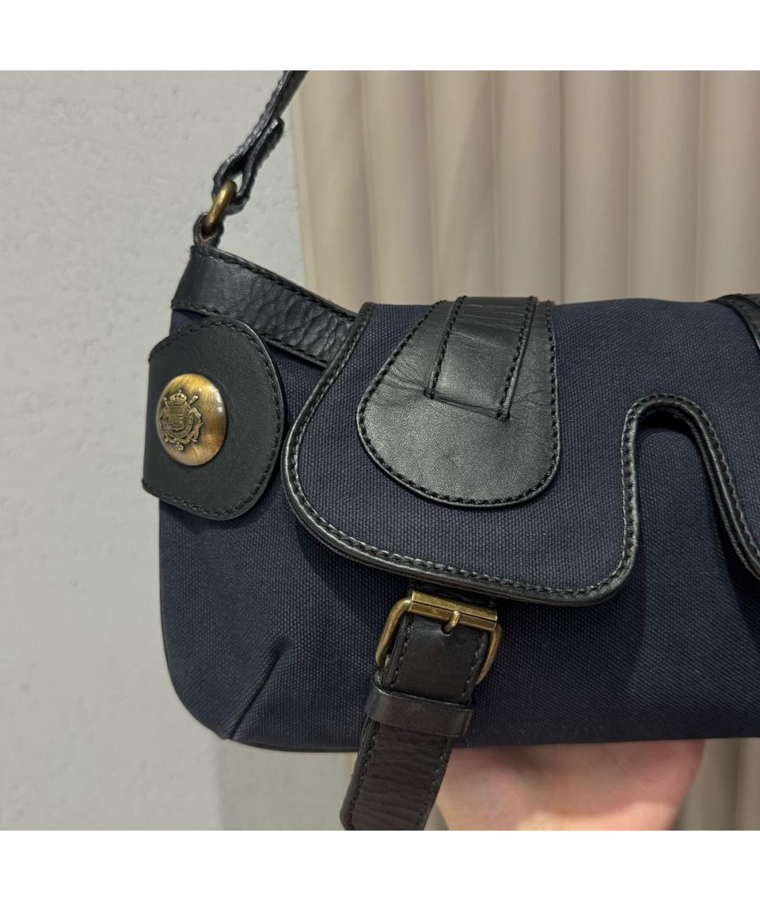 BURBERRY Темно-синяя тканевая сумка через плечо, фото 3