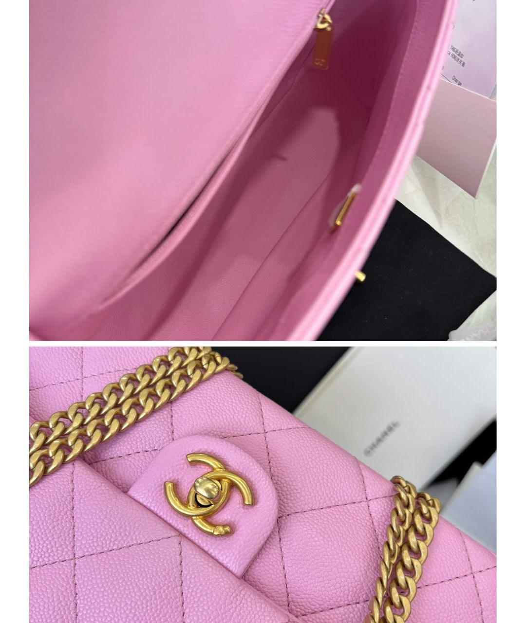 CHANEL Розовая кожаная сумка через плечо, фото 8