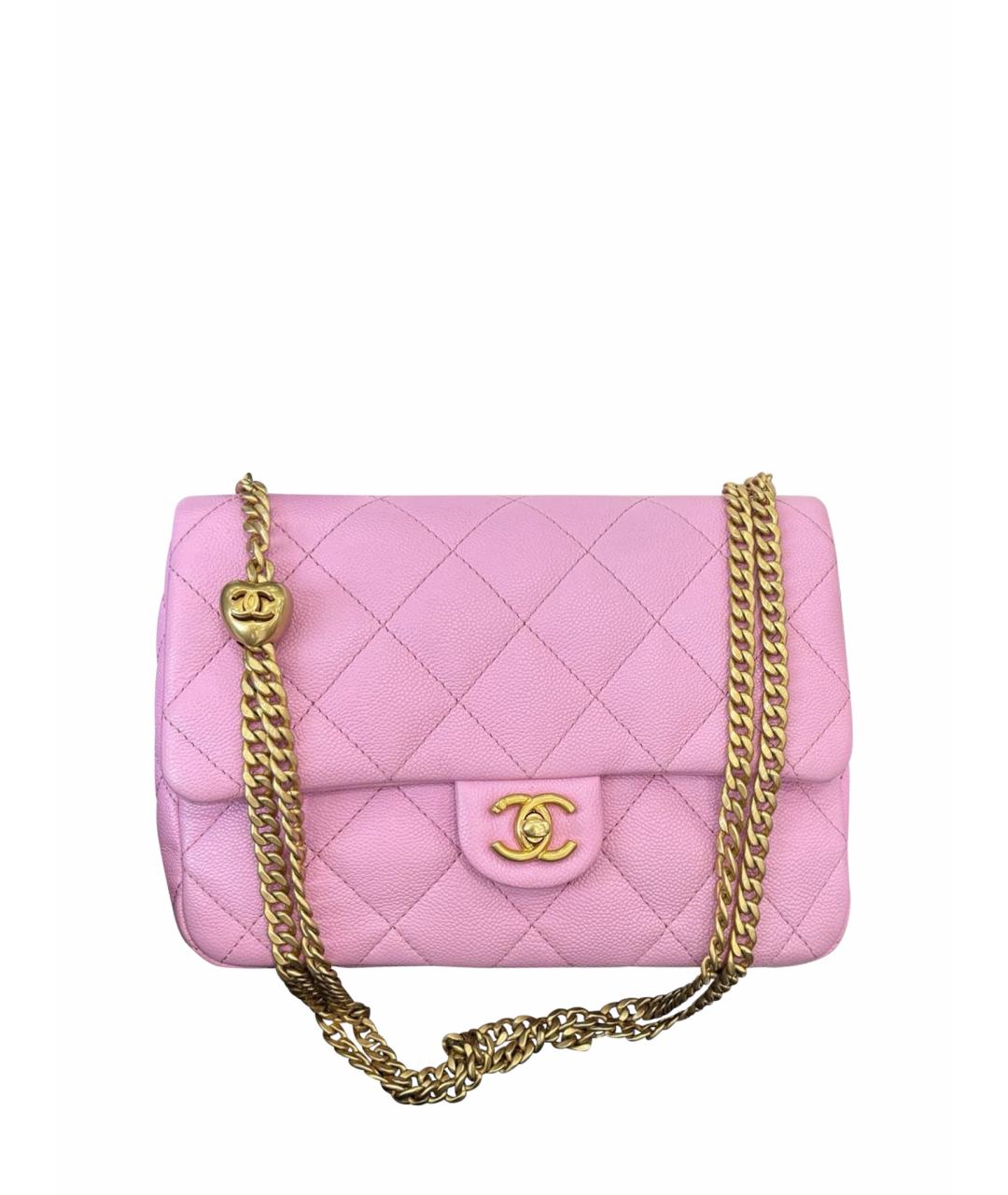 CHANEL Розовая кожаная сумка через плечо, фото 1
