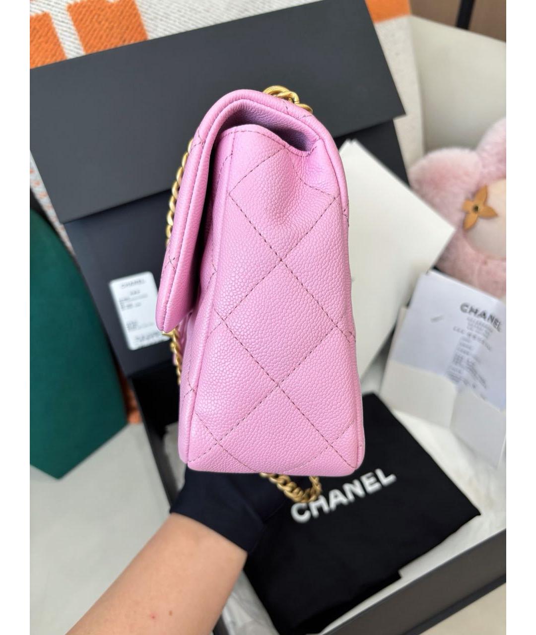 CHANEL Розовая кожаная сумка через плечо, фото 4