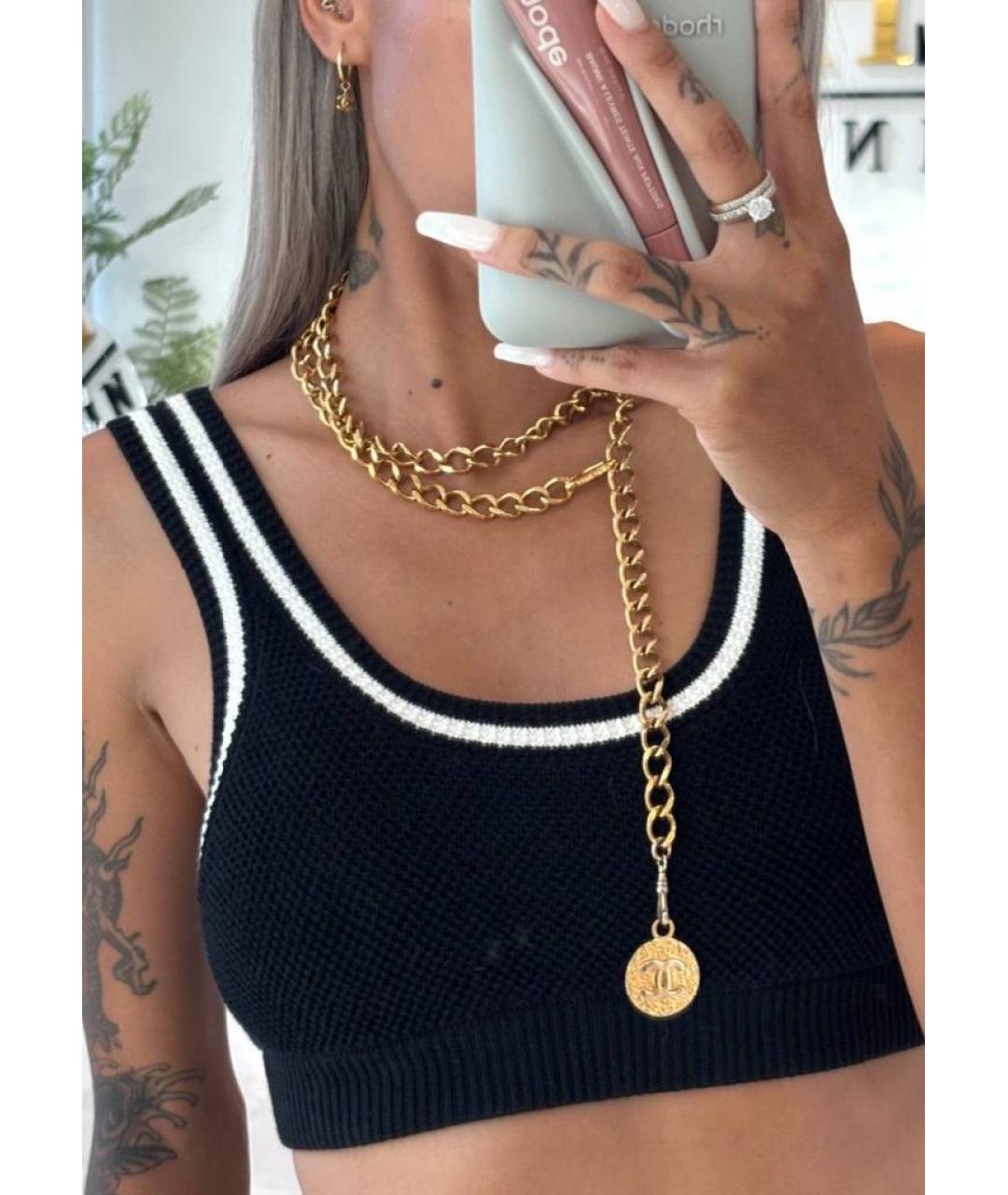 CHANEL Золотая латунная цепочка, фото 8