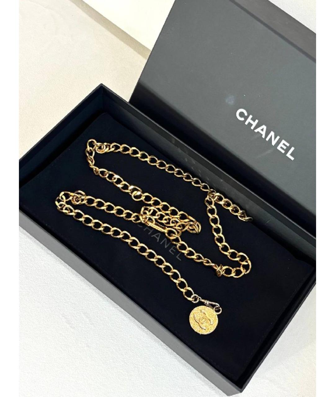 CHANEL Золотая латунная цепочка, фото 9