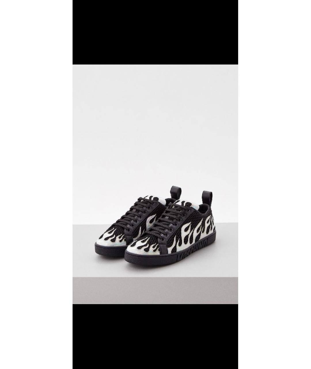 MOSCHINO Черные текстильные высокие кроссовки / кеды, фото 2