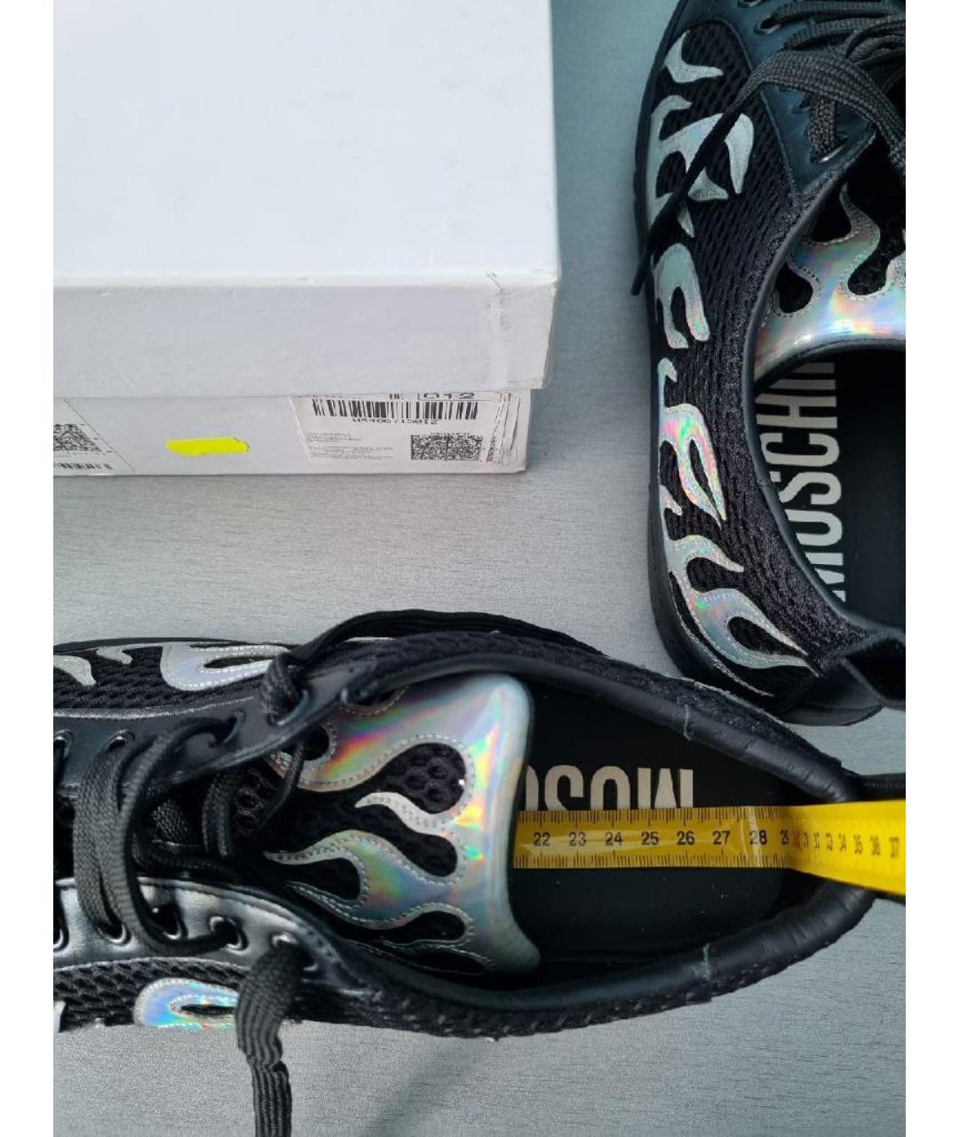 MOSCHINO Черные текстильные высокие кроссовки / кеды, фото 6