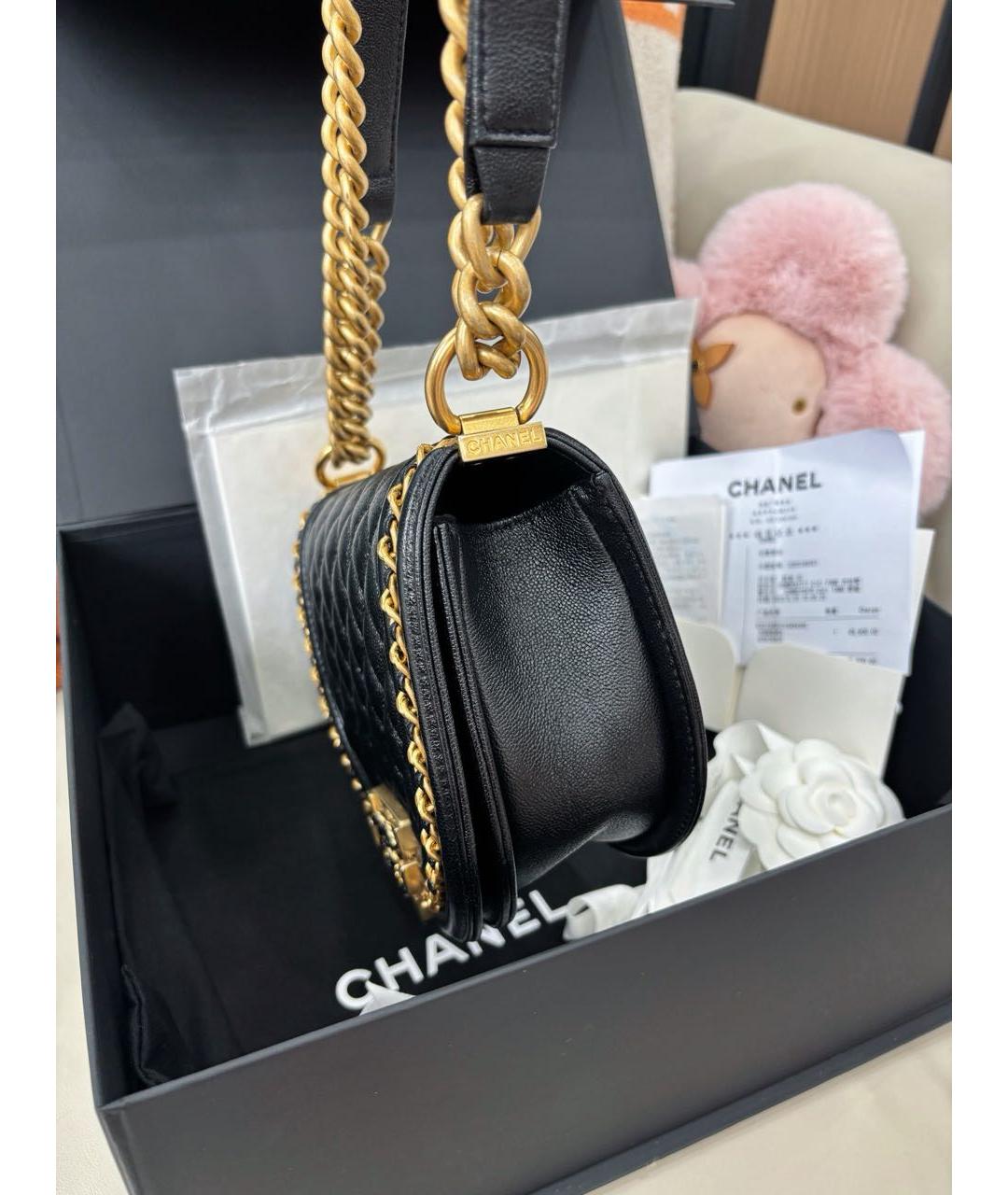 CHANEL Черная кожаная сумка через плечо, фото 3