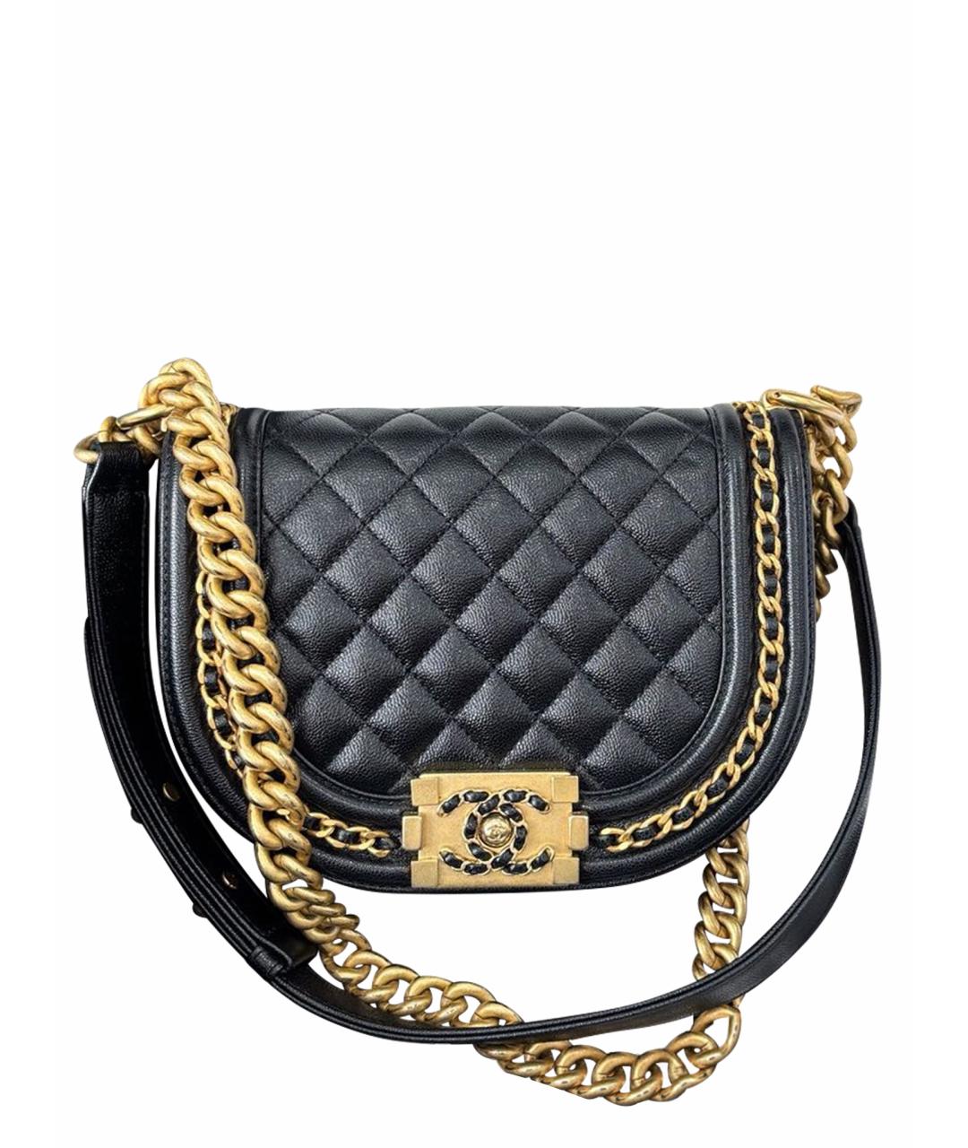 CHANEL Черная кожаная сумка через плечо, фото 1