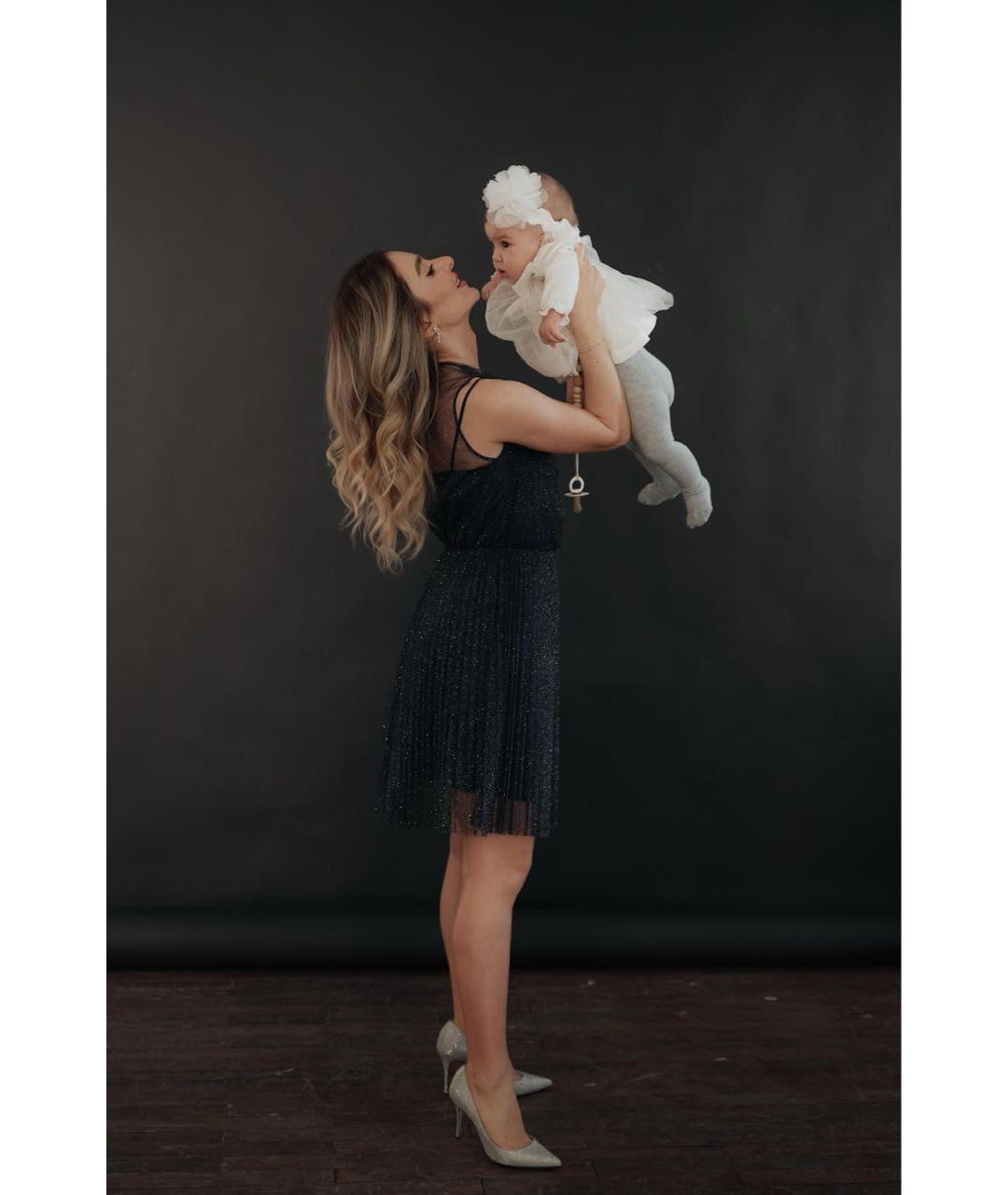 LIU JO Темно-синее полиэстеровое коктейльное платье, фото 6