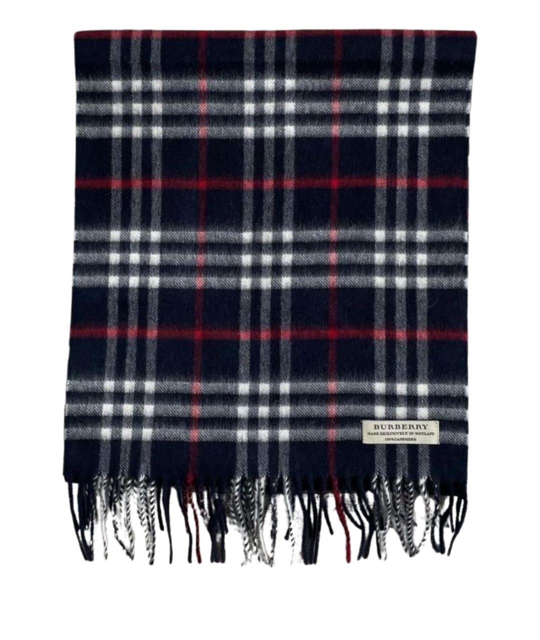 BURBERRY Темно-синий кашемировый шарф, фото 1