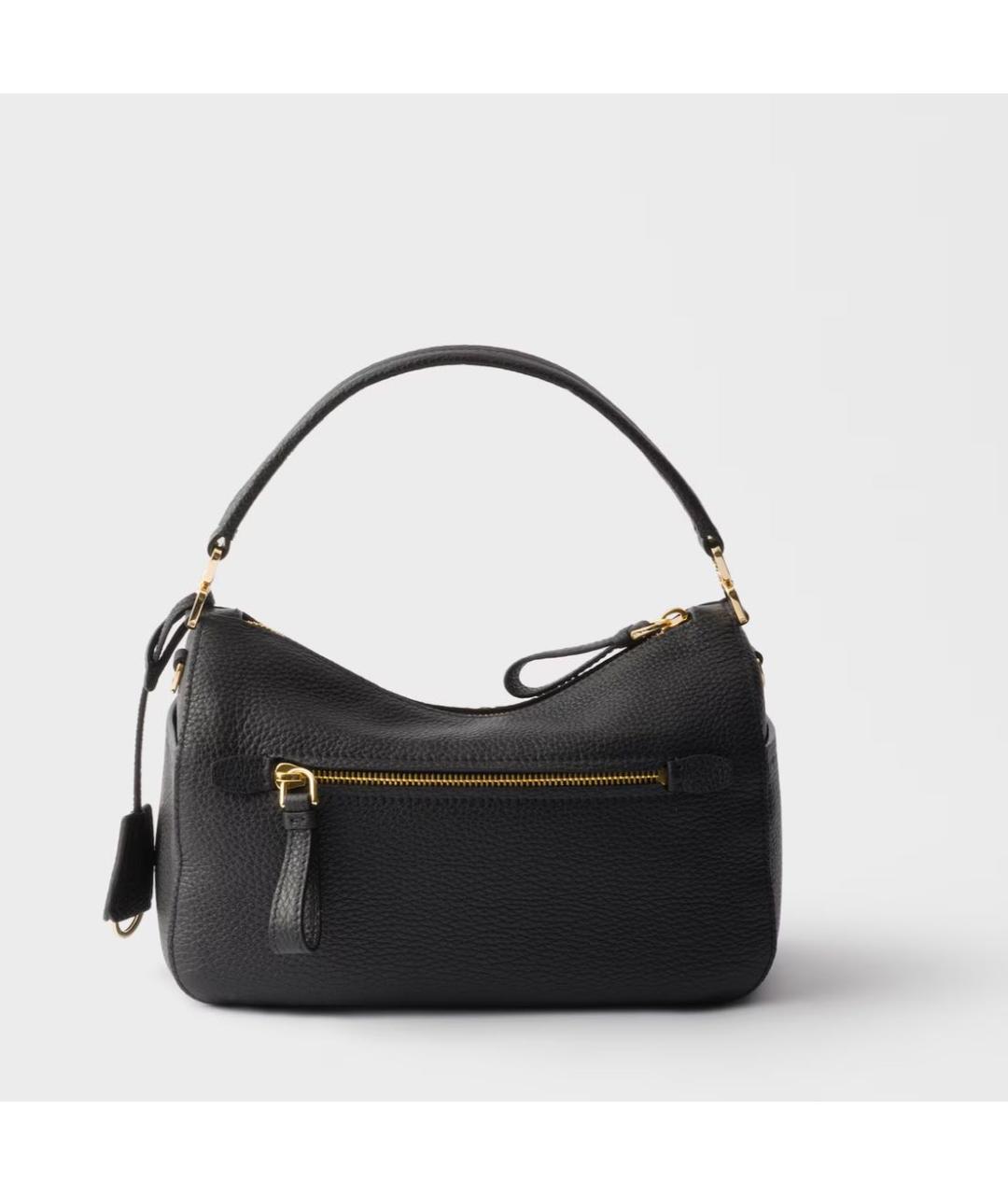 PRADA Черная кожаная сумка с короткими ручками, фото 3