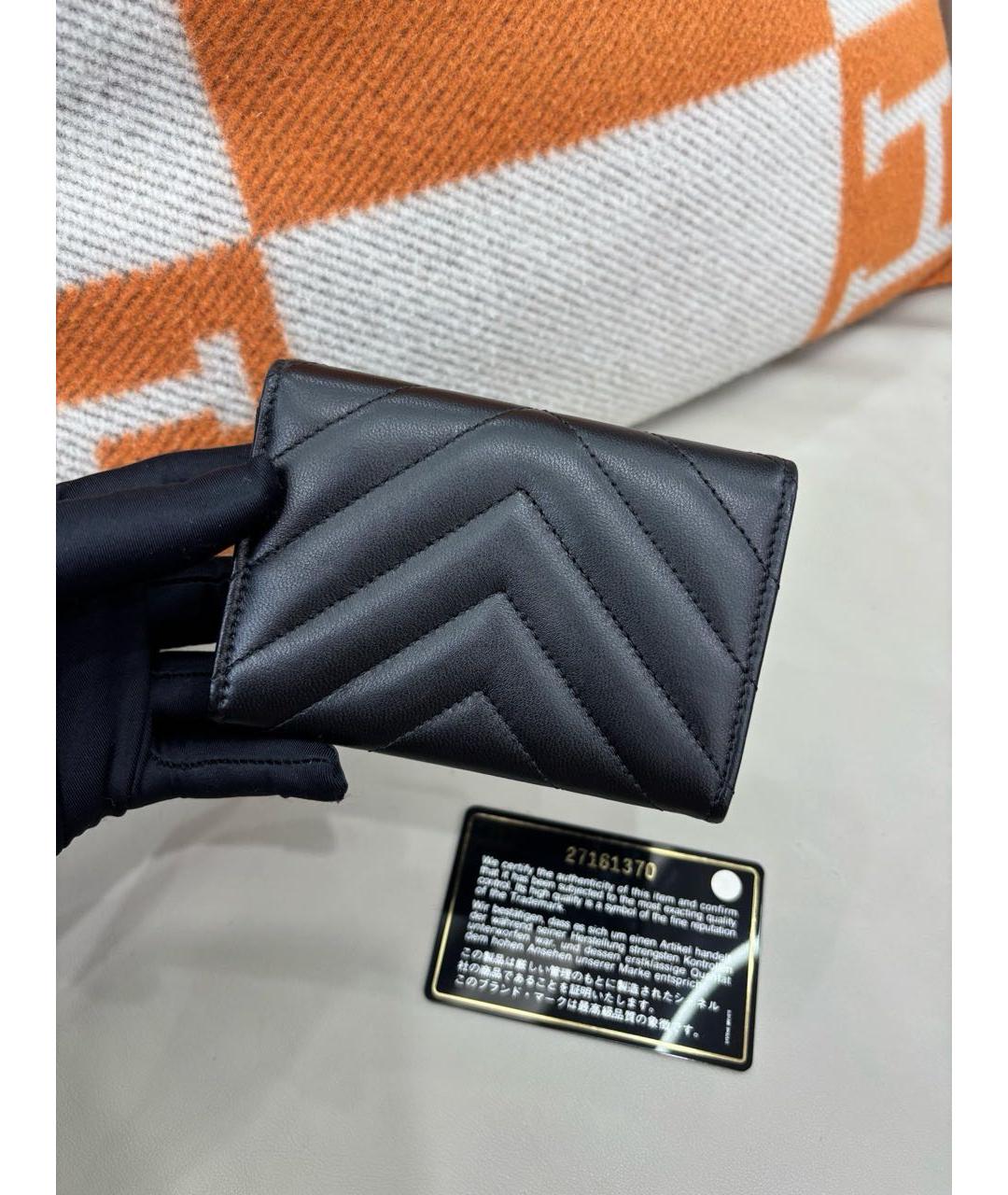 CHANEL Черный кожаный кошелек, фото 4