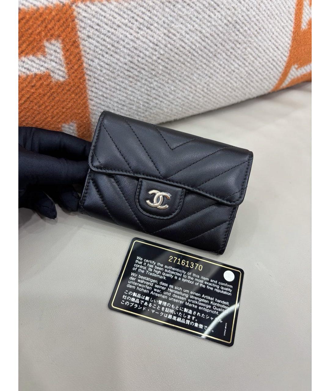 CHANEL Черный кожаный кошелек, фото 2