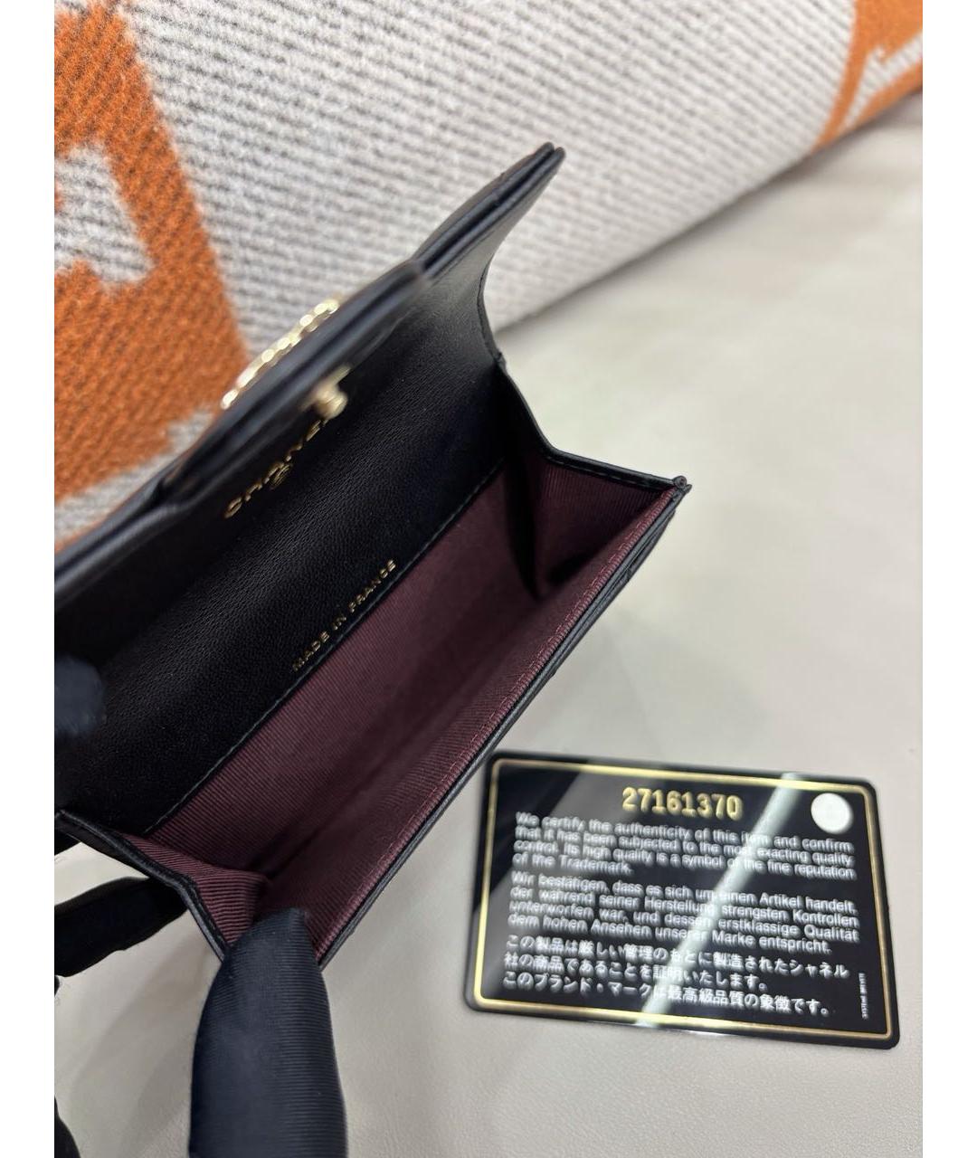 CHANEL Черный кожаный кошелек, фото 7