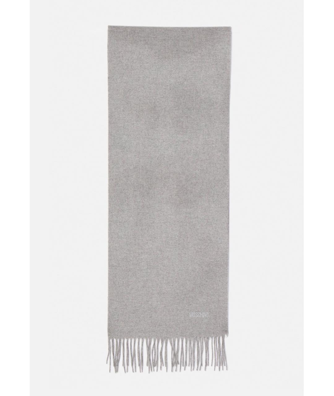 MOSCHINO Серый шерстяной шарф, фото 6
