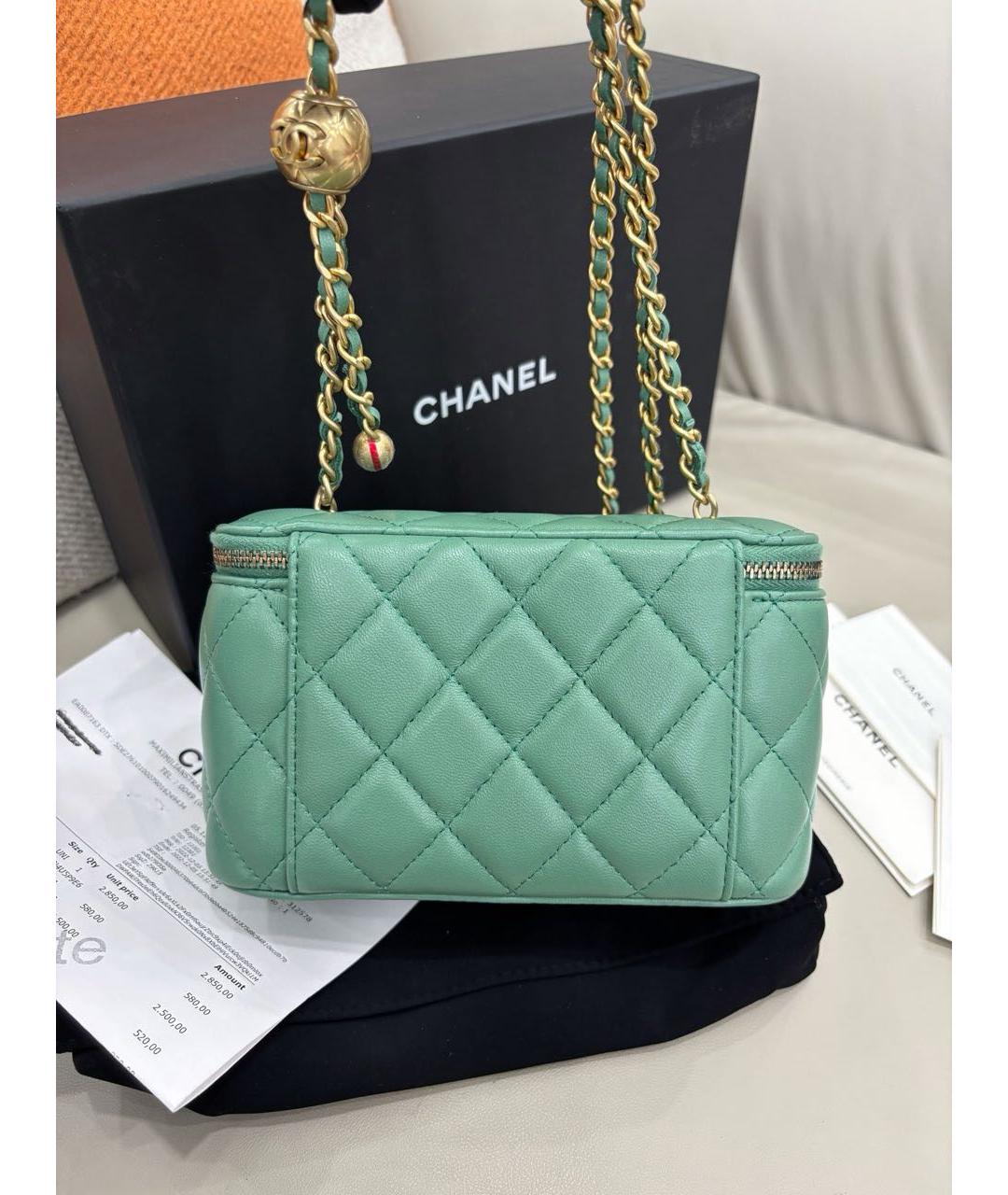 CHANEL Зеленая кожаная сумка через плечо, фото 3