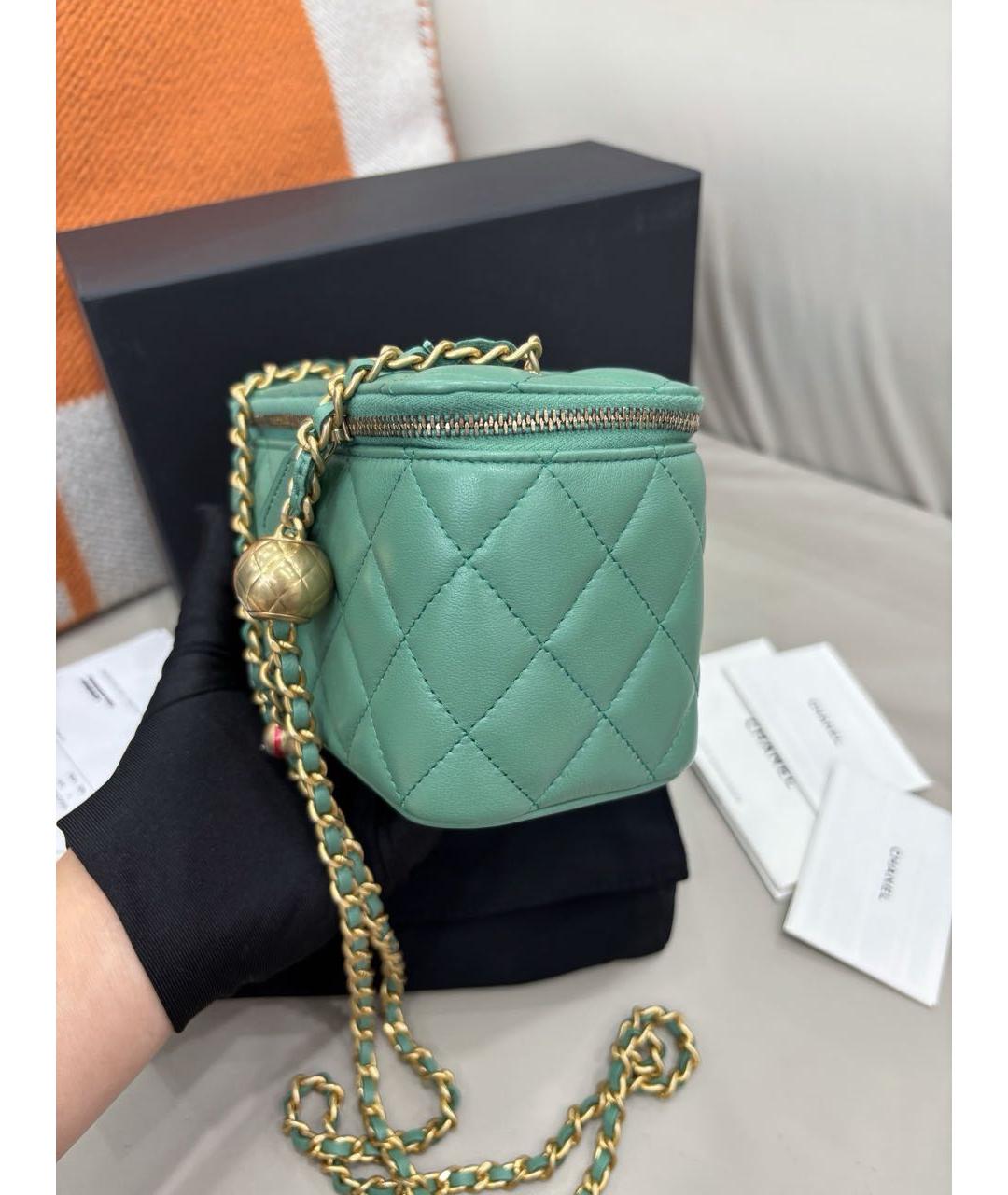 CHANEL Зеленая кожаная сумка через плечо, фото 4