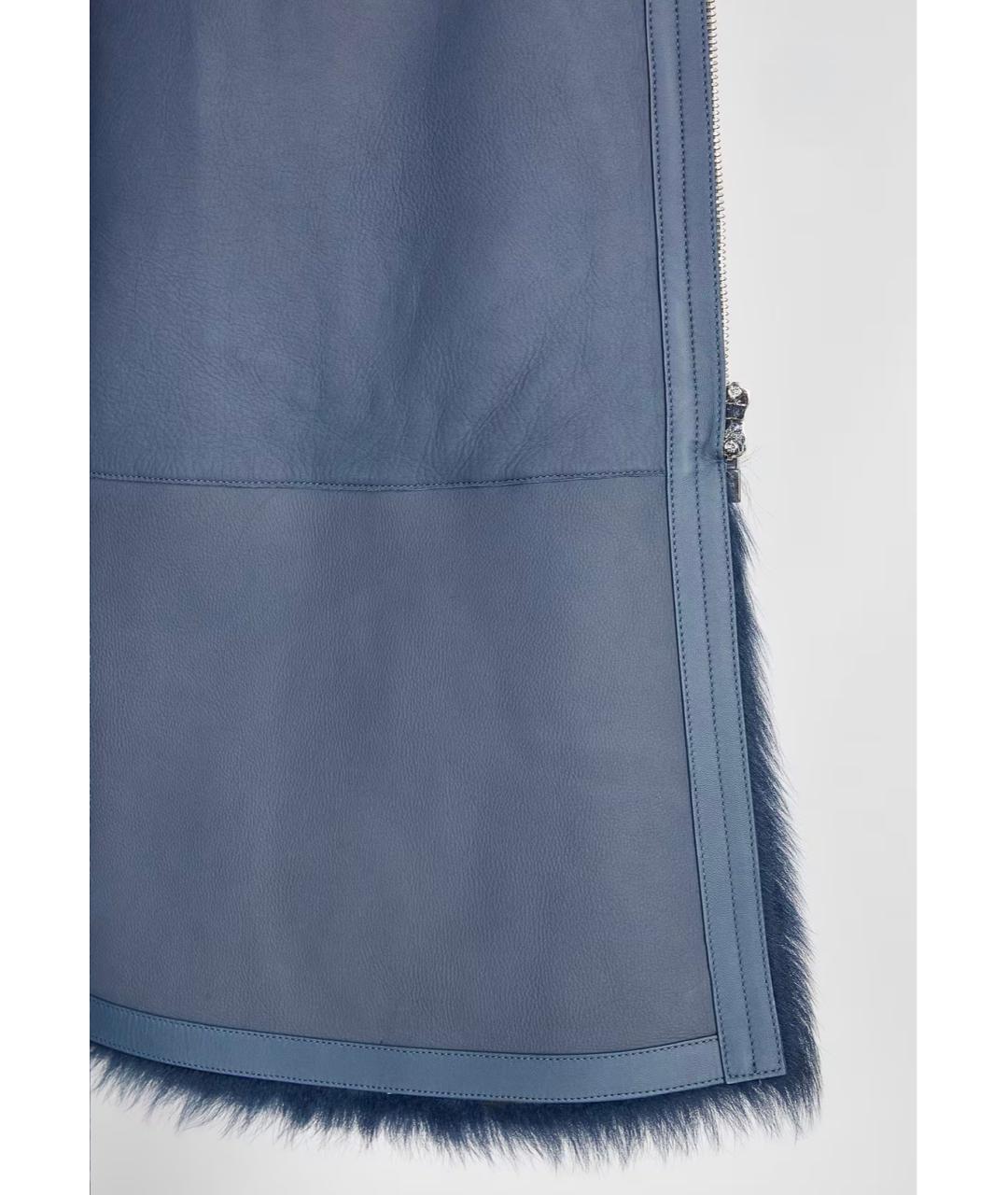LORO PIANA Темно-синяя меховая дубленка, фото 6