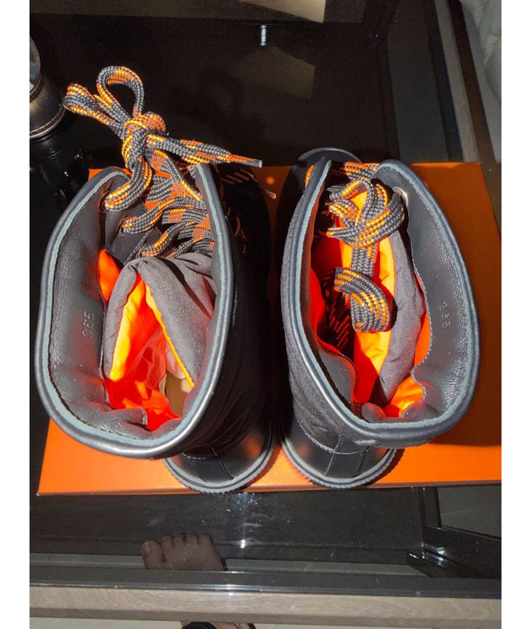 HERMES Черные синтетические ботинки, фото 3