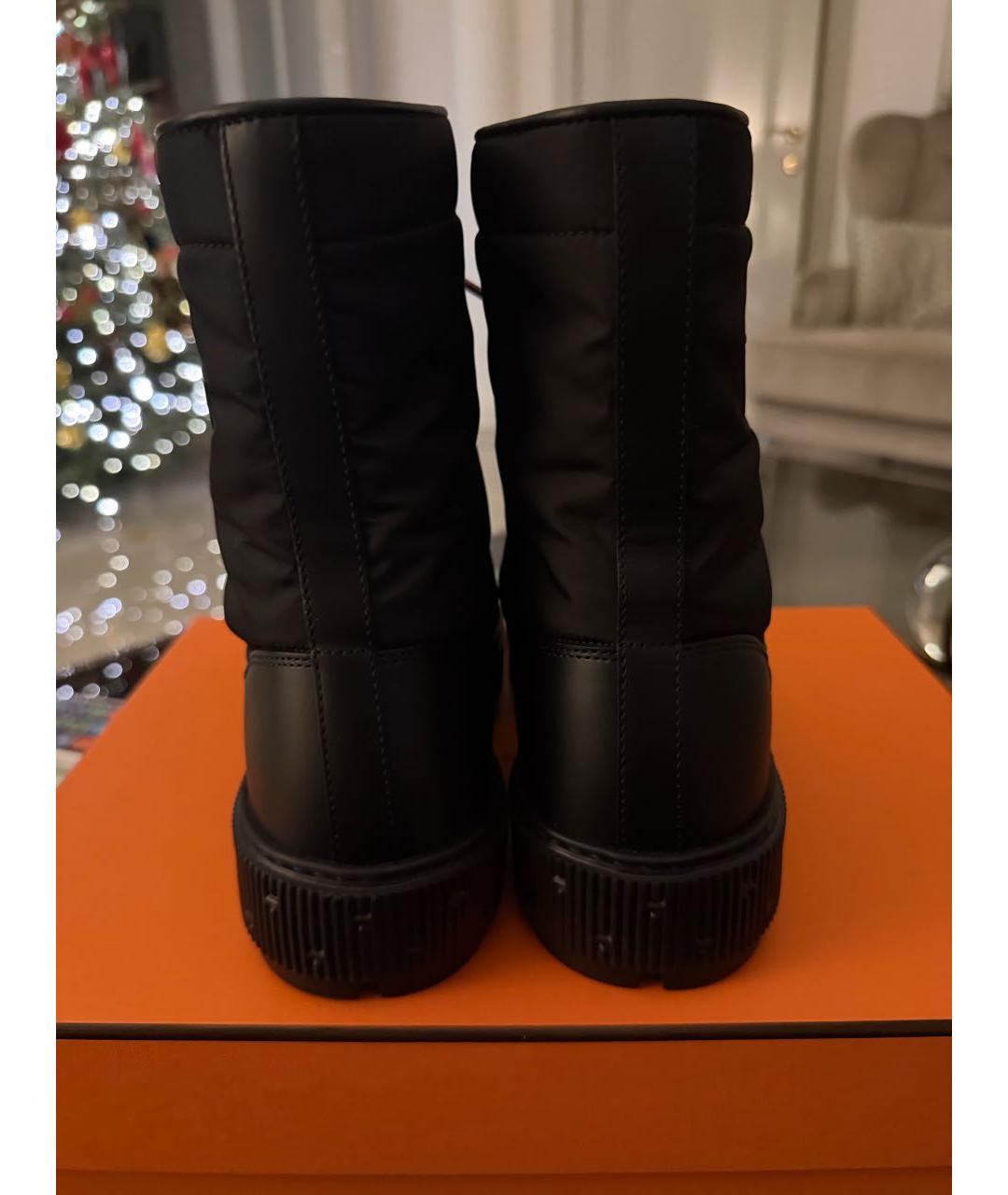 HERMES Черные синтетические ботинки, фото 4