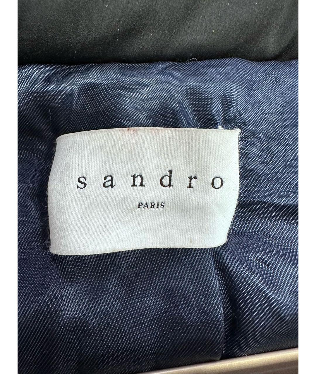 SANDRO Темно-синее шерстяное пальто, фото 7